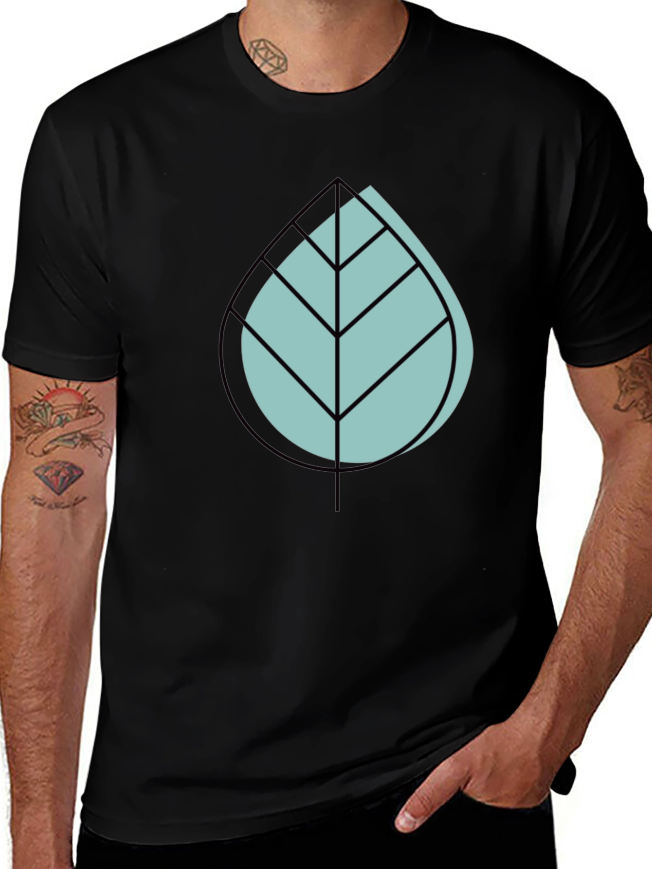 Modern Leaf Design T-Shirt