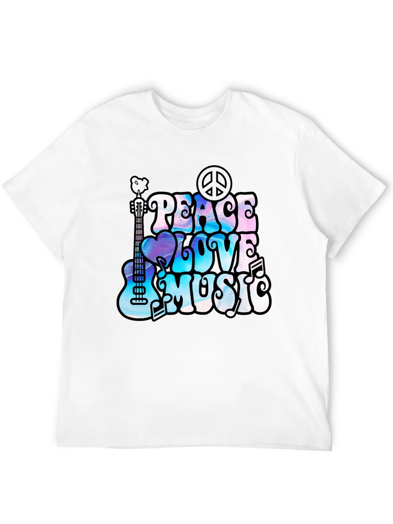 Peace Love Music Graphic T-Shirt