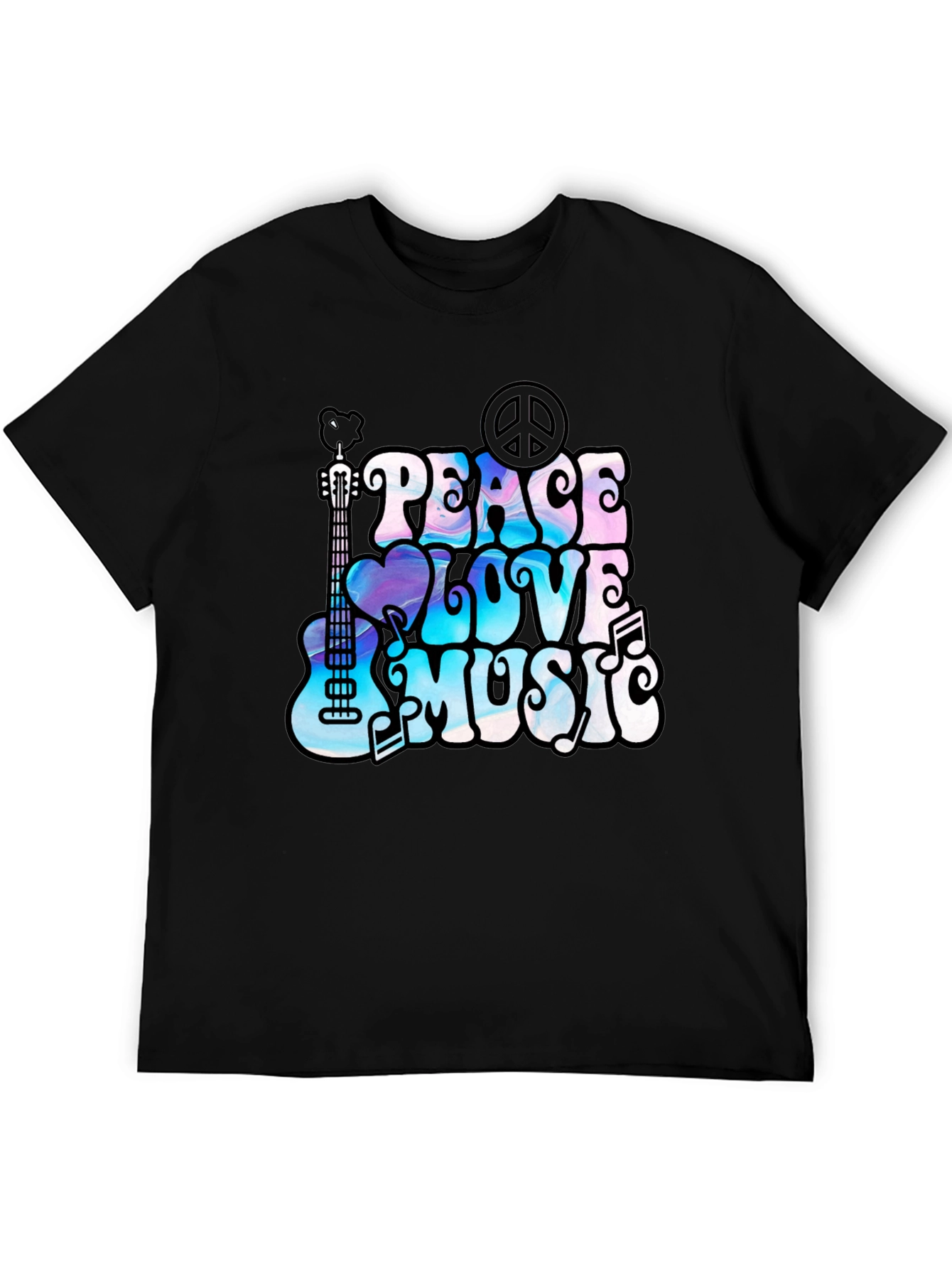 Peace Love Music Graphic T-Shirt