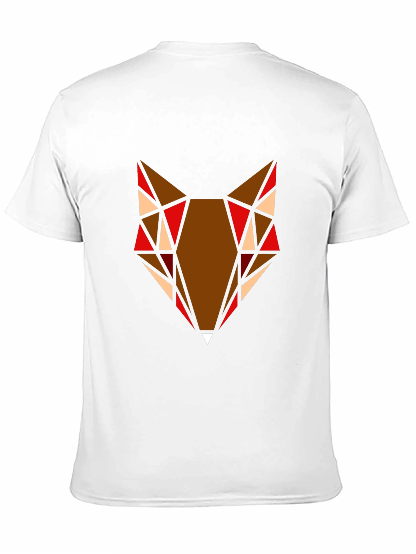 Geometric Fox Head Graphic T-Shirt - Black