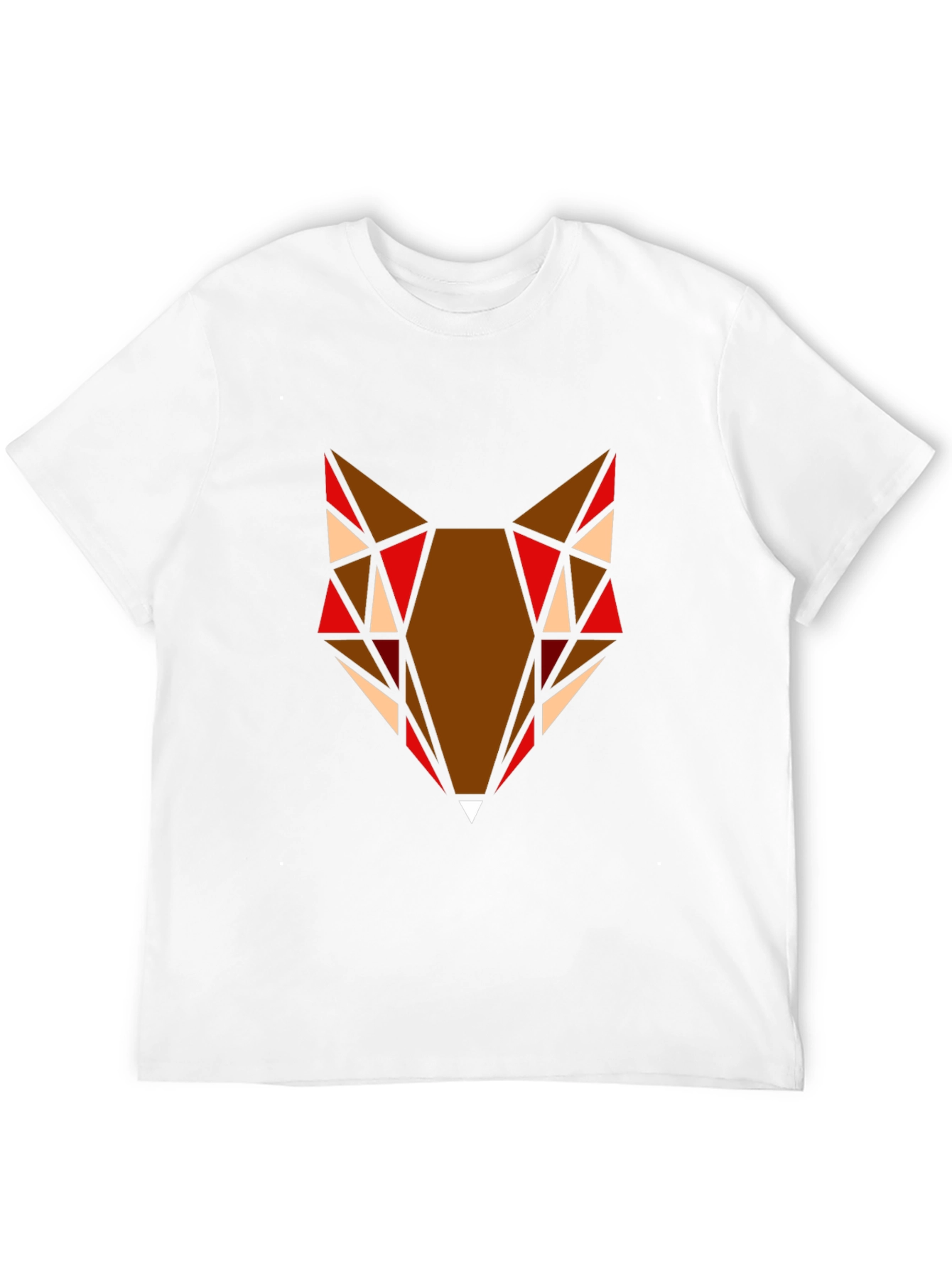 Geometric Fox Head Graphic T-Shirt - Black