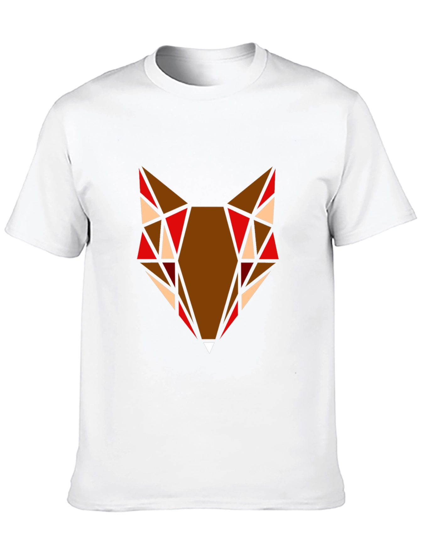 Geometric Fox Head Graphic T-Shirt - Black