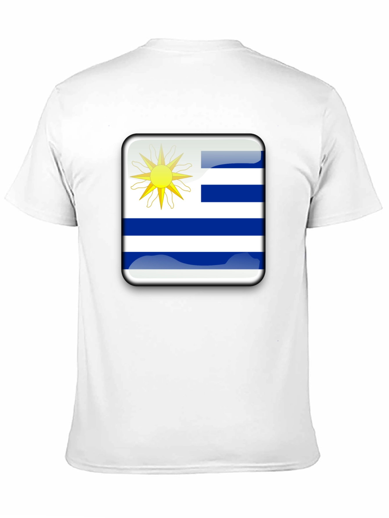 Uruguay Flag Graphic T-Shirt - Black Cotton Tee