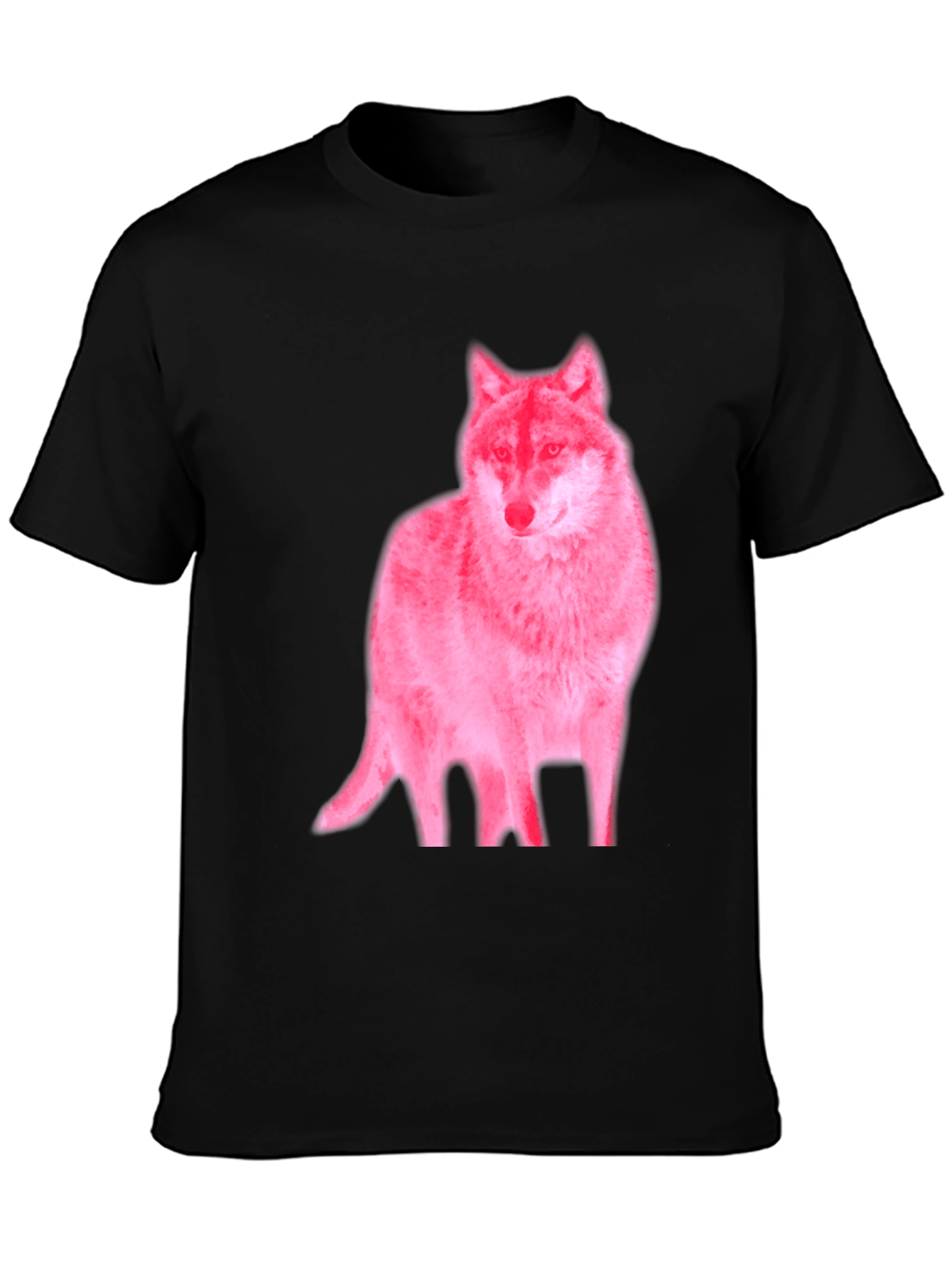 Mens Black Wolf Graphic Tee - Unique Design