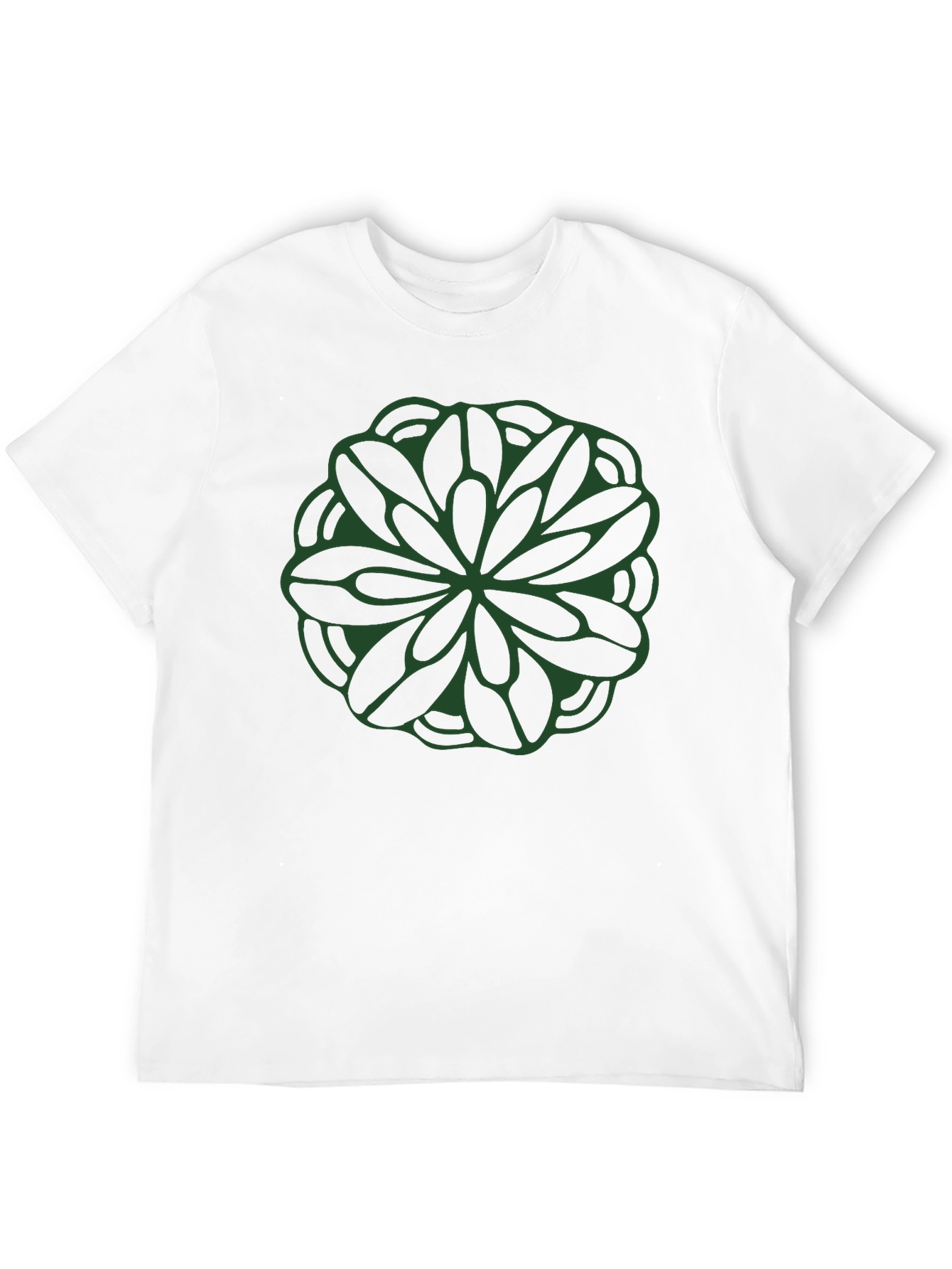 Green Mandala Graphic Black T-Shirt
