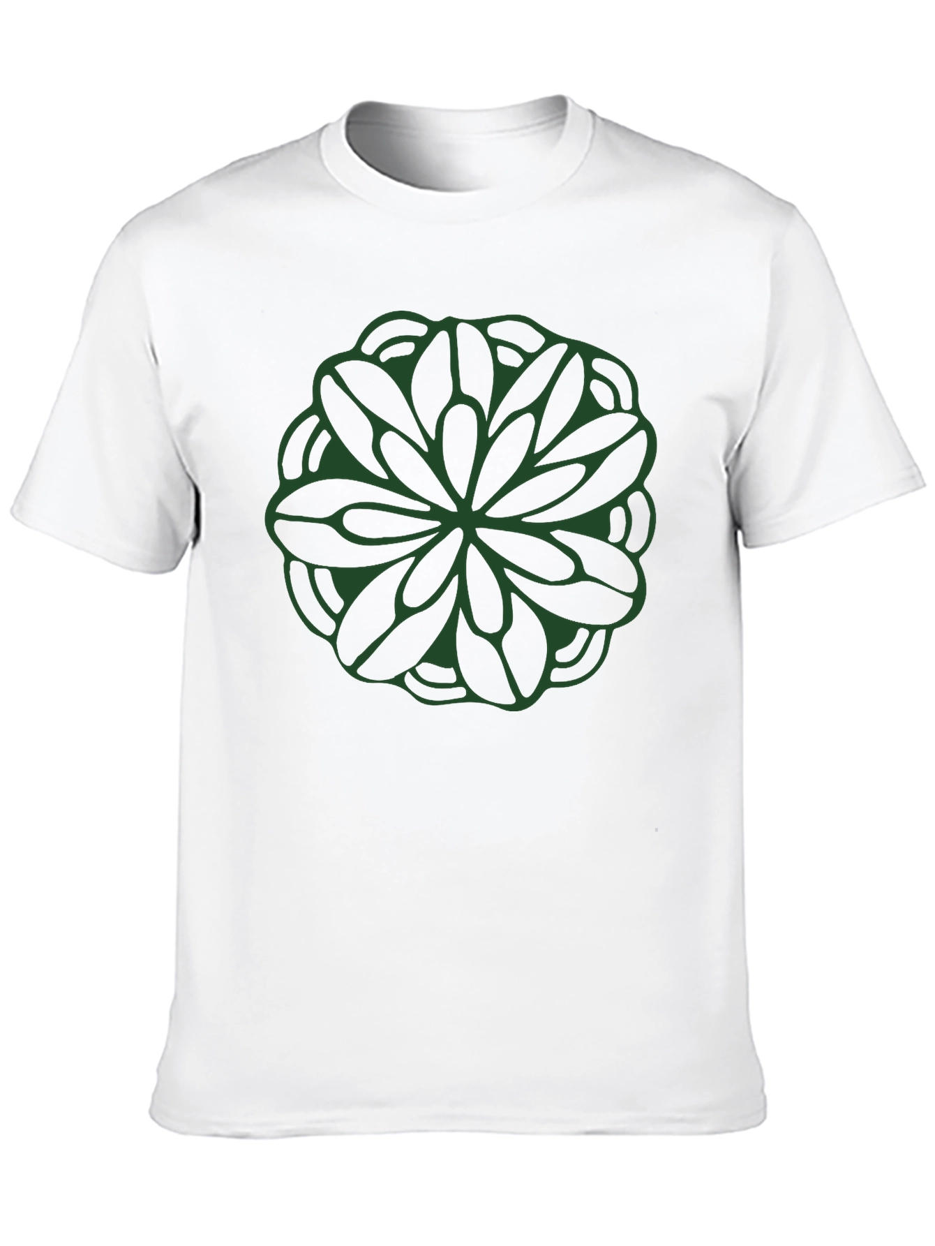 Green Mandala Graphic Black T-Shirt