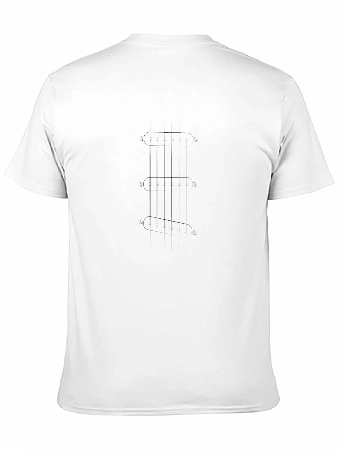 Guitar Neck Print Black T-Shirt