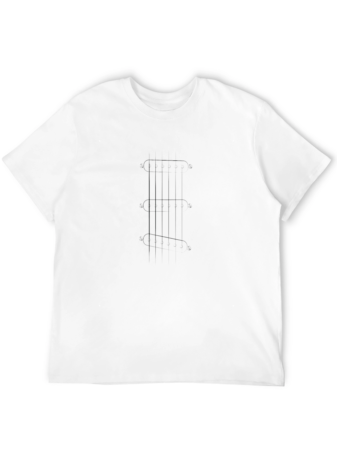 Guitar Neck Print Black T-Shirt