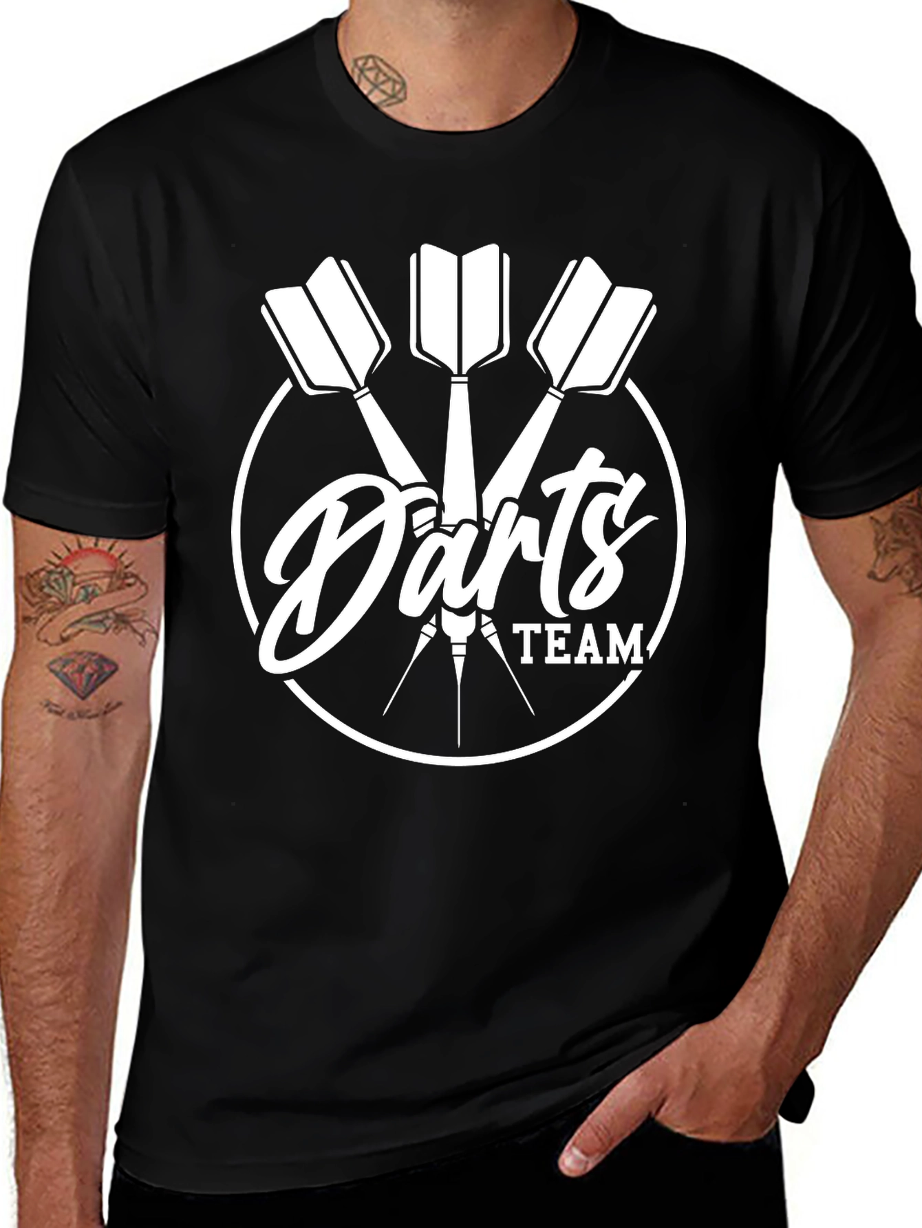 Darts Team Black Graphic T-Shirt