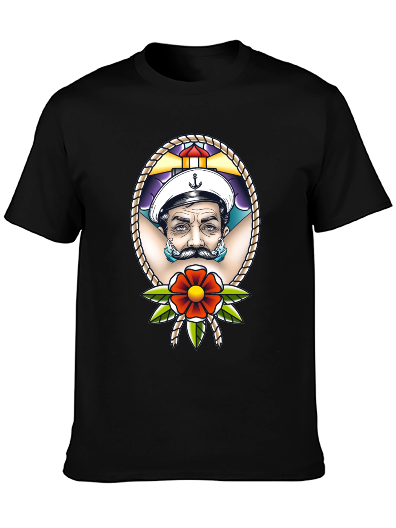 Sailor Tattoo Graphic T-Shirt - Black