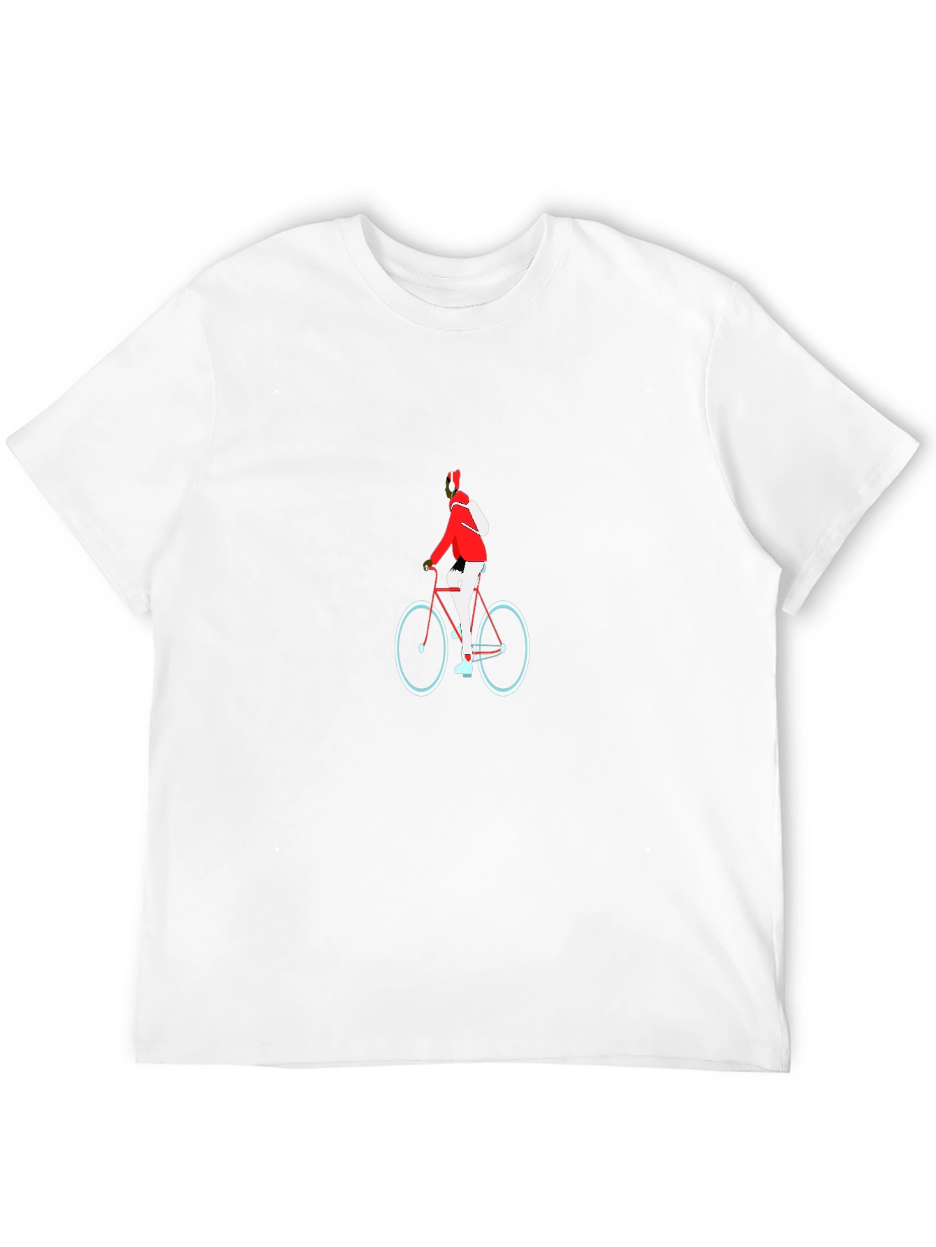 Black T-Shirt with Cyclist Graphic
