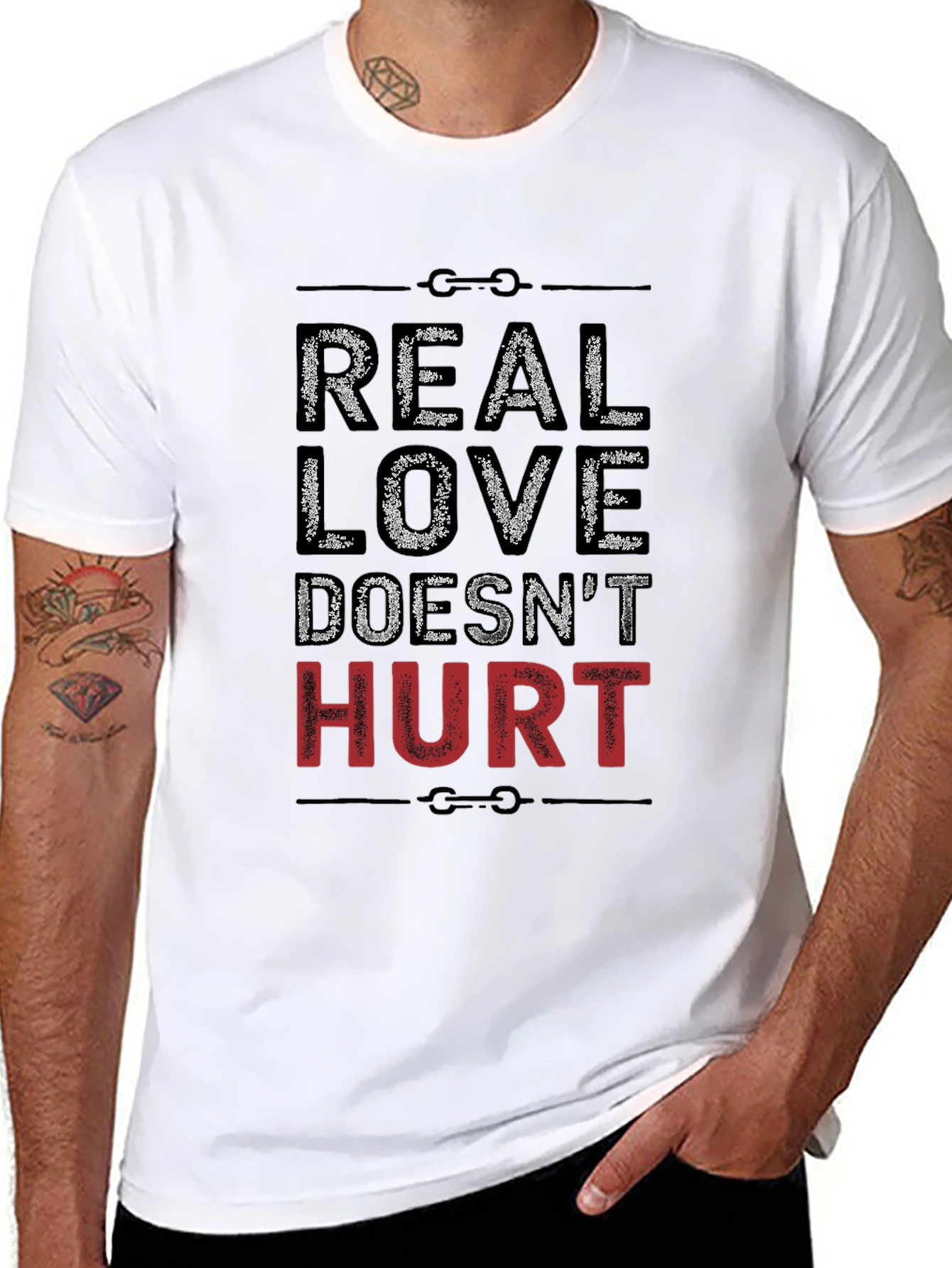 Real Love Doesnt Hurt Graphic Tee - Black