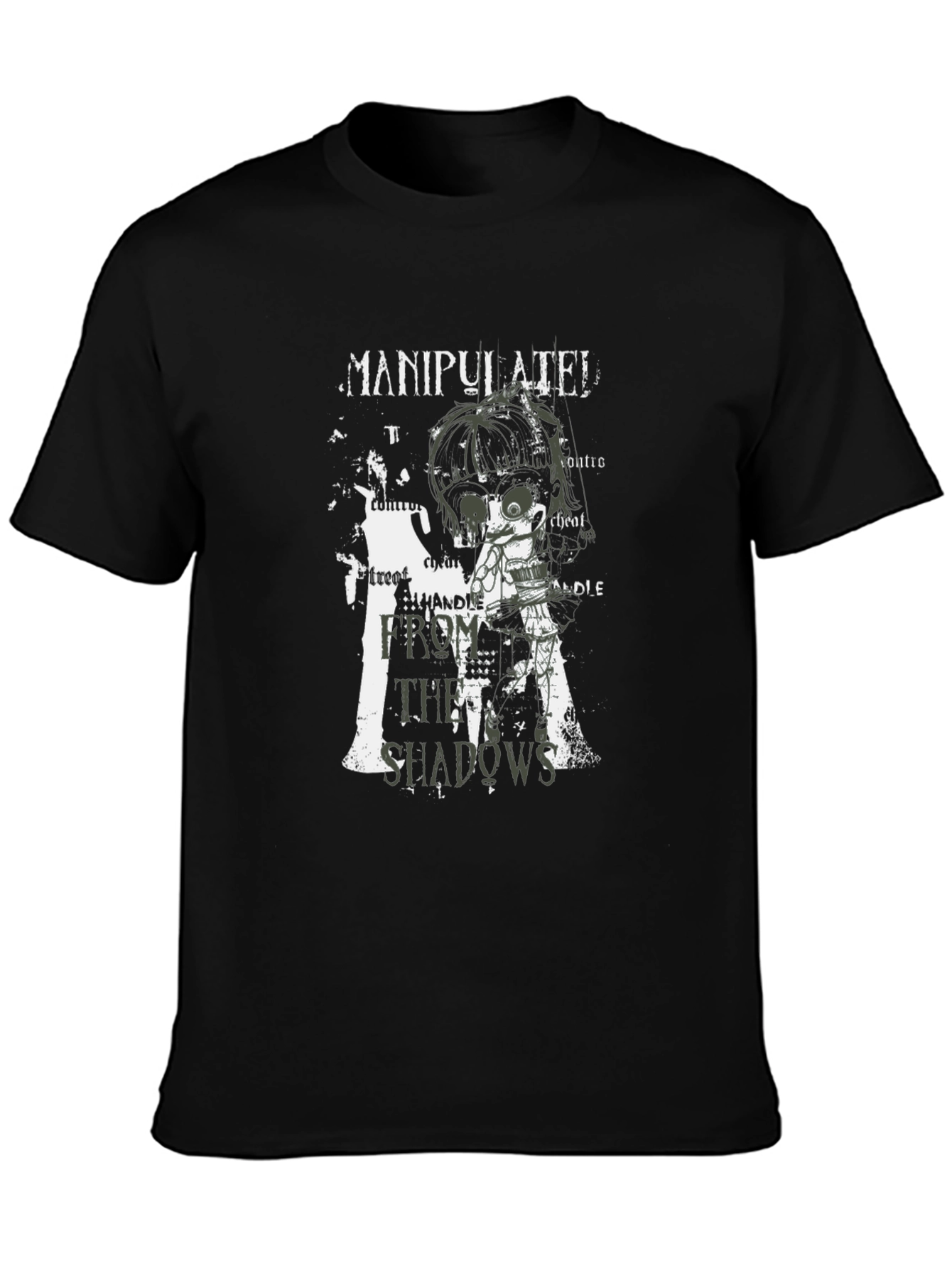 Manipulated Shadows Black Graphic T-Shirt
