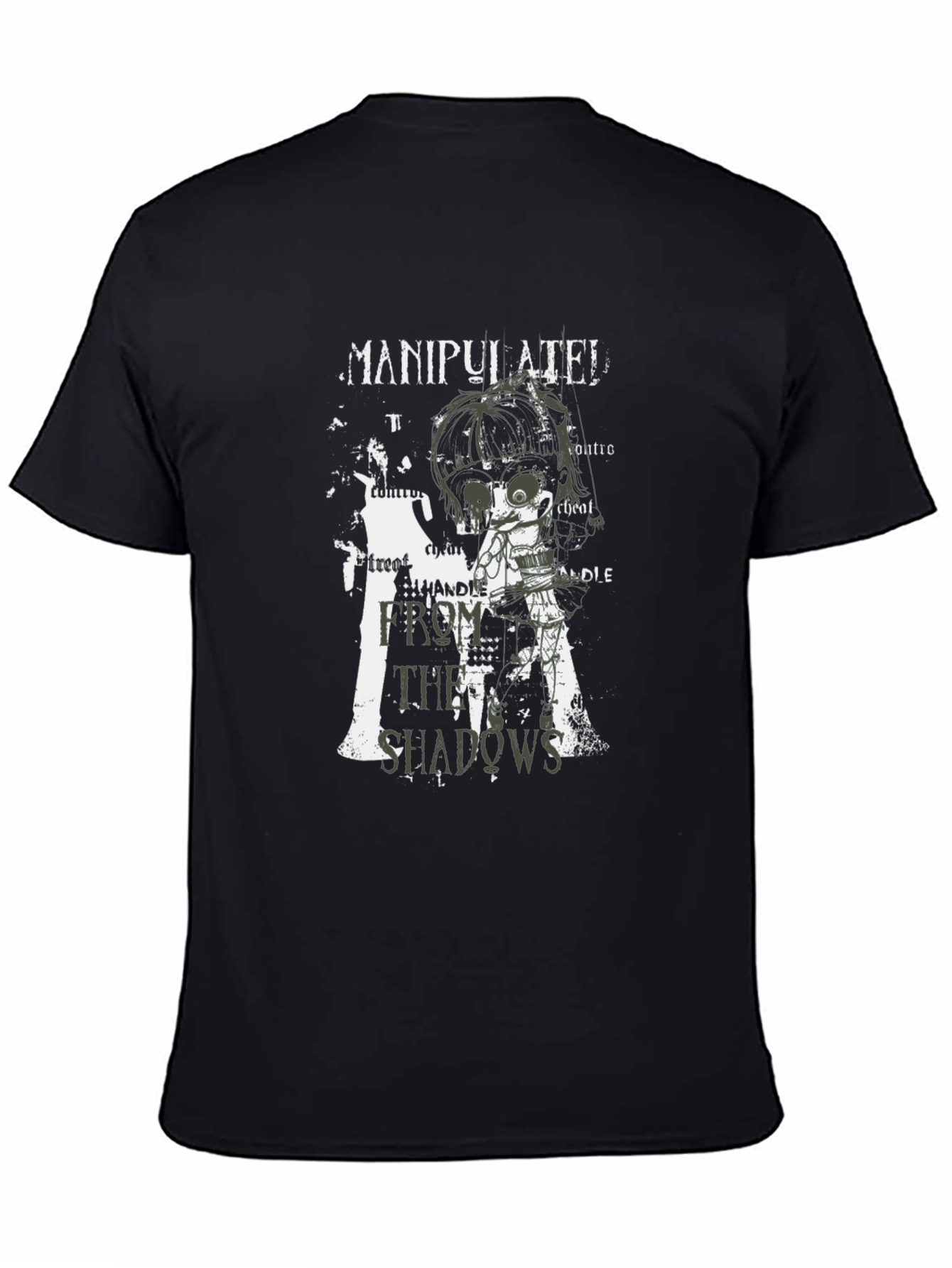 Manipulated Shadows Black Graphic T-Shirt