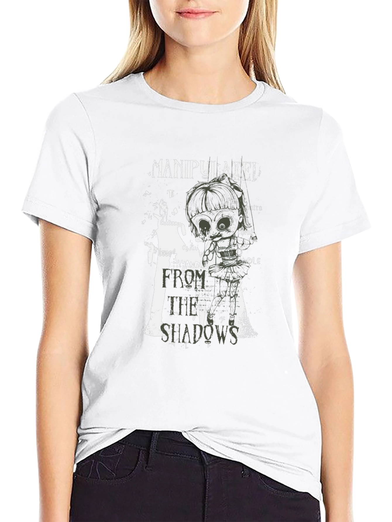Manipulated Shadows Black Graphic T-Shirt