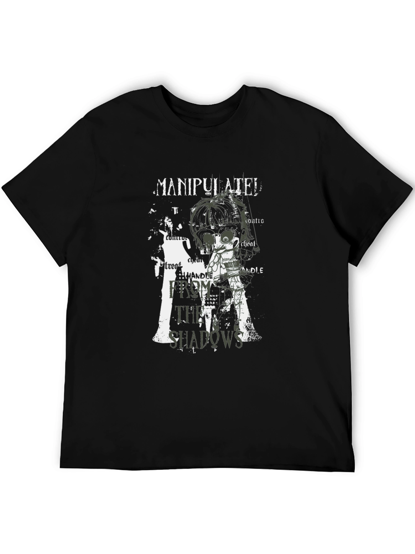 Manipulated Shadows Black Graphic T-Shirt