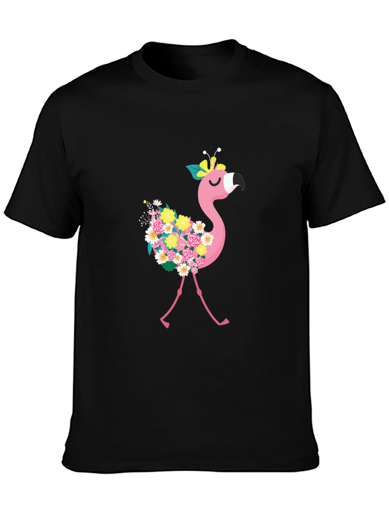 Floral Flamingo Graphic Tee - Fun & Stylish!