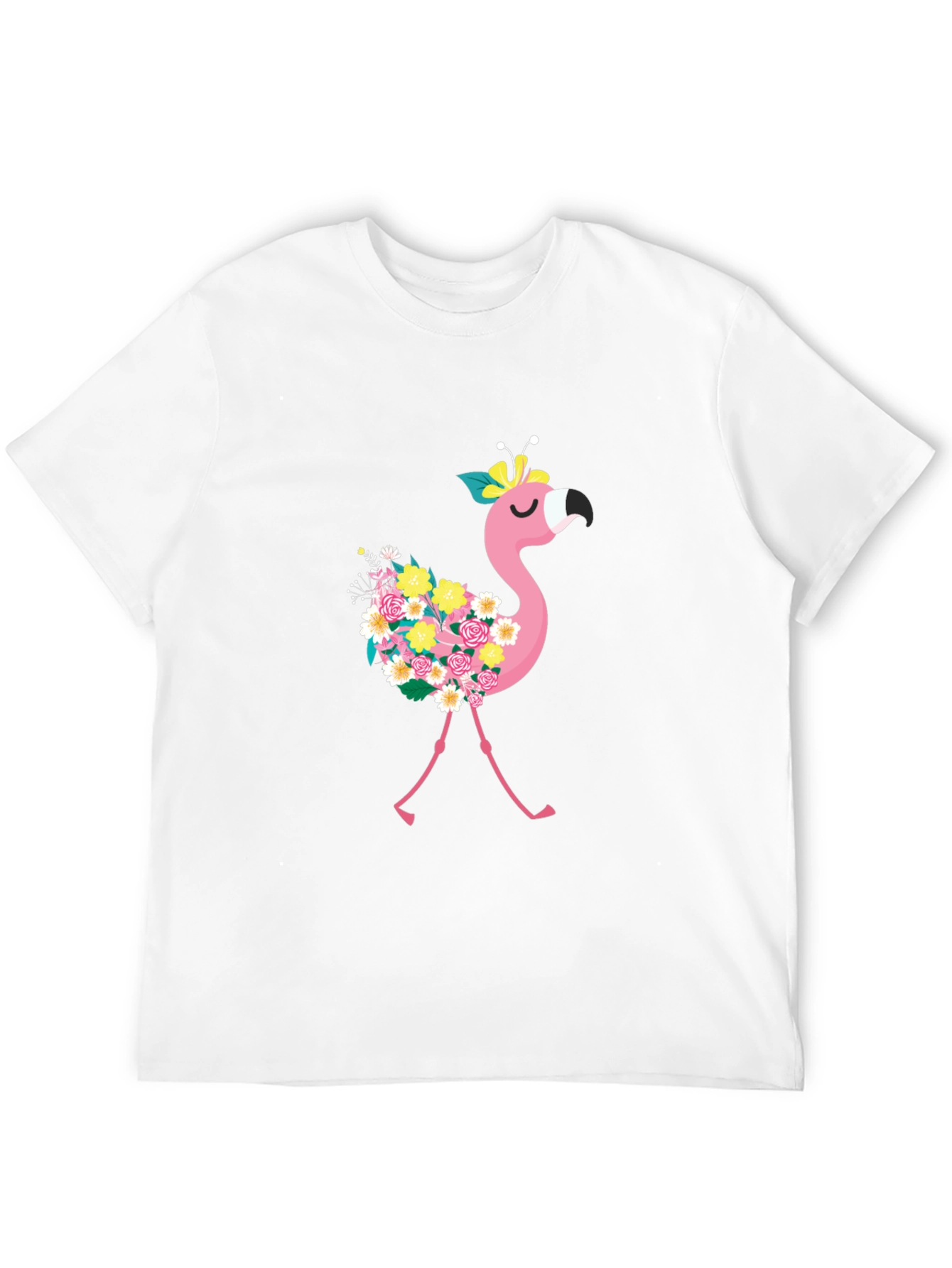 Floral Flamingo Graphic Tee - Fun & Stylish!
