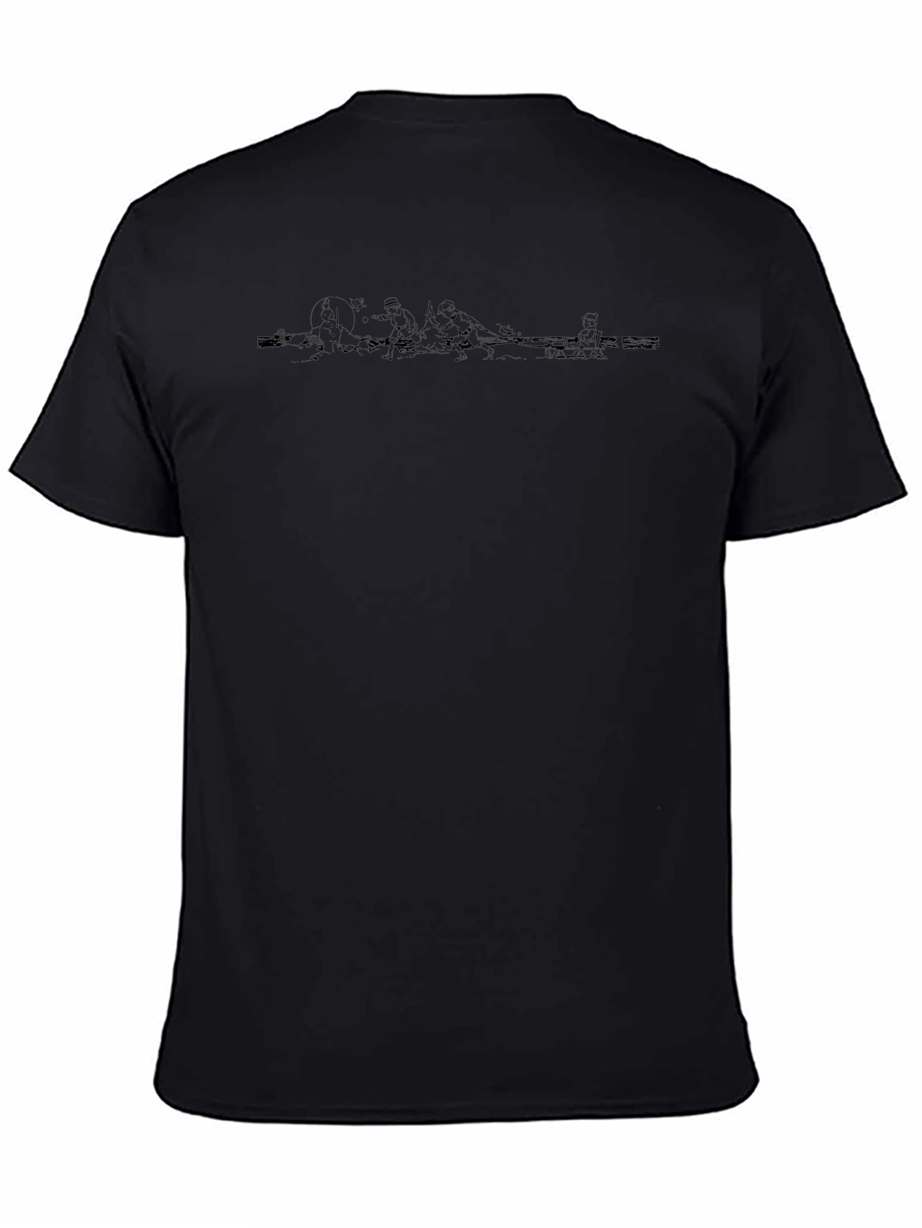 Mens Graphic Black T-Shirt - Rowers Design