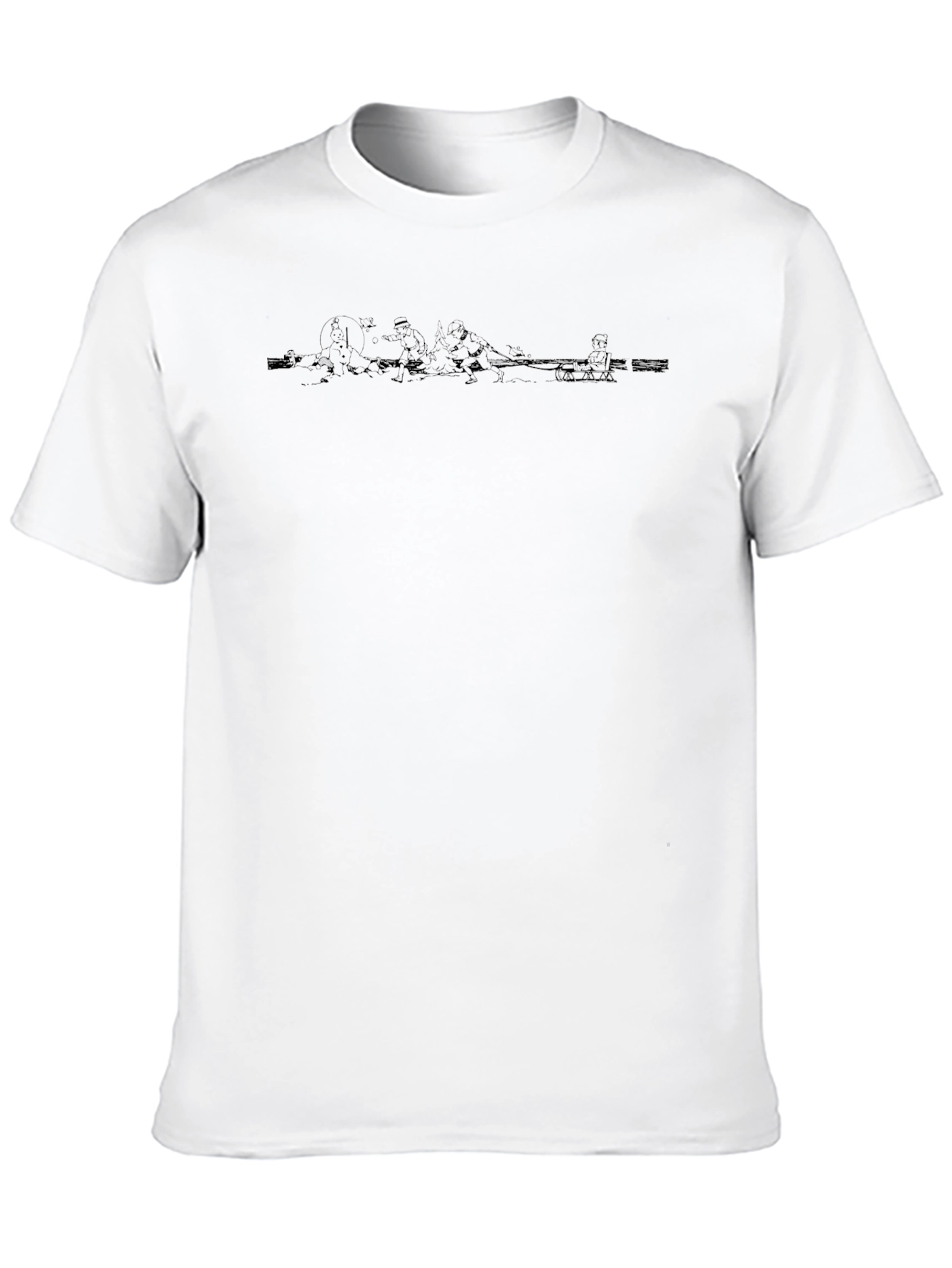 Mens Graphic Black T-Shirt - Rowers Design