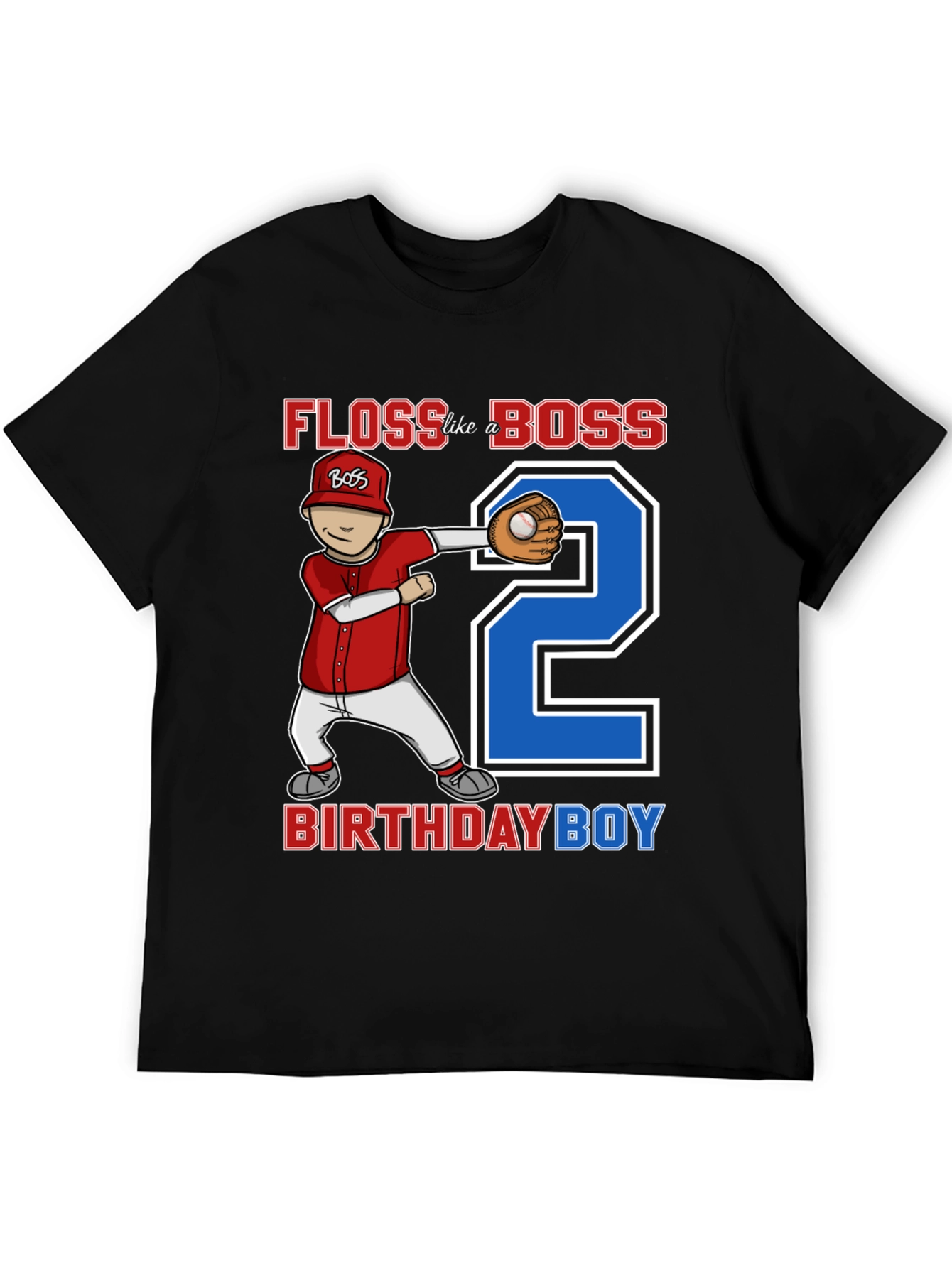 Floss Like A Boss Birthday Boy Baseball T-Shirt