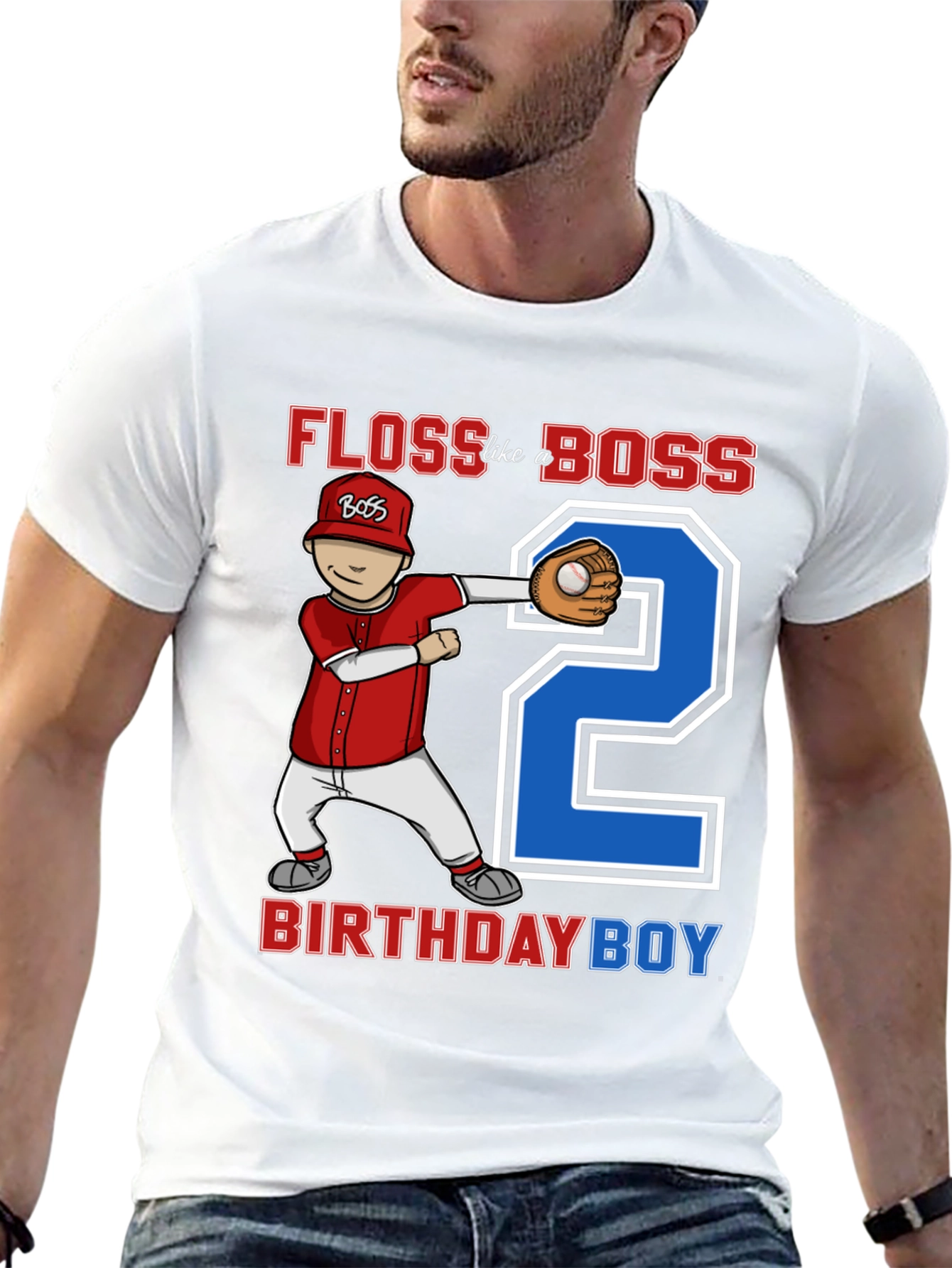 Floss Like A Boss Birthday Boy Baseball T-Shirt