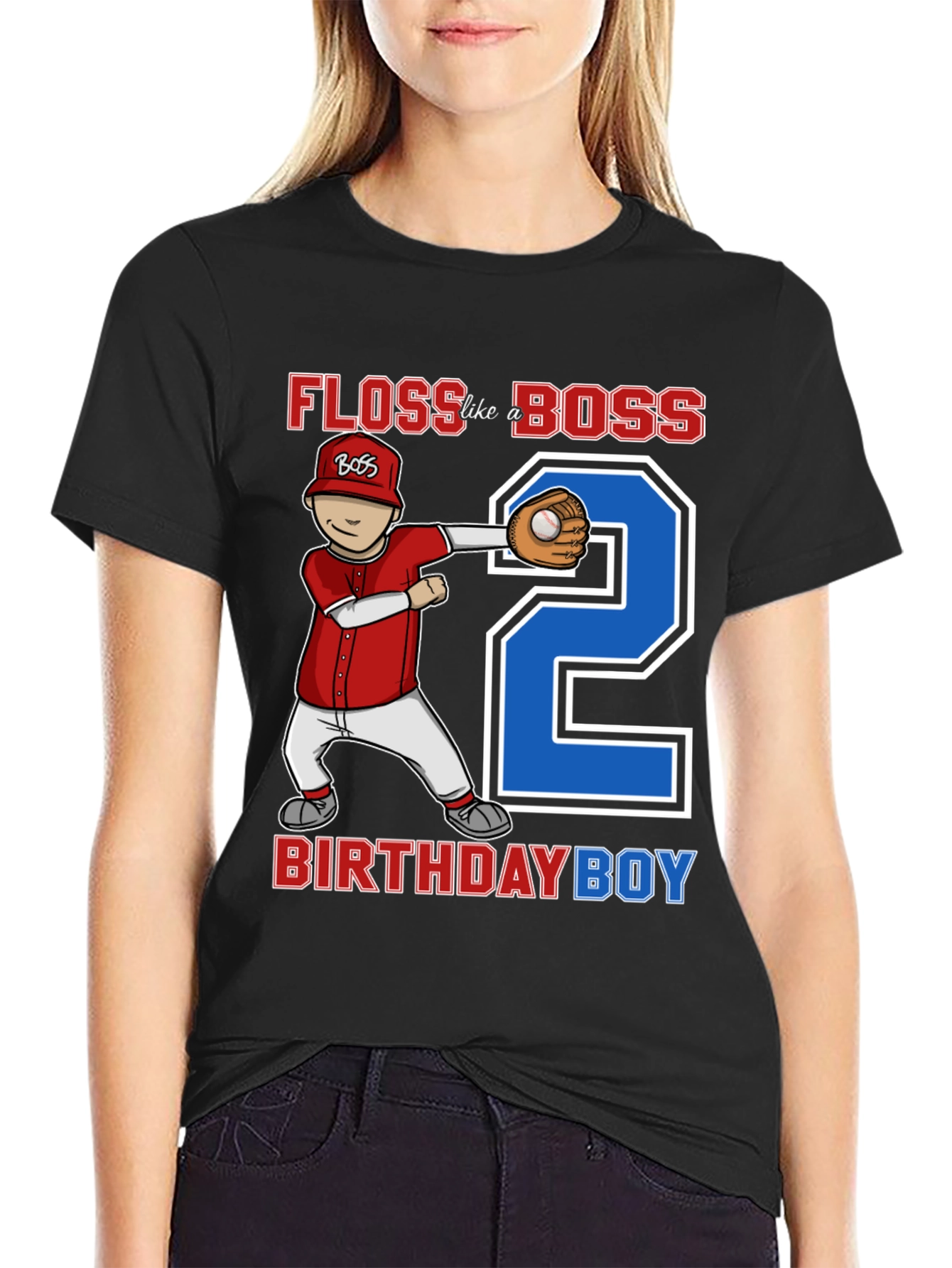 Floss Like A Boss Birthday Boy Baseball T-Shirt