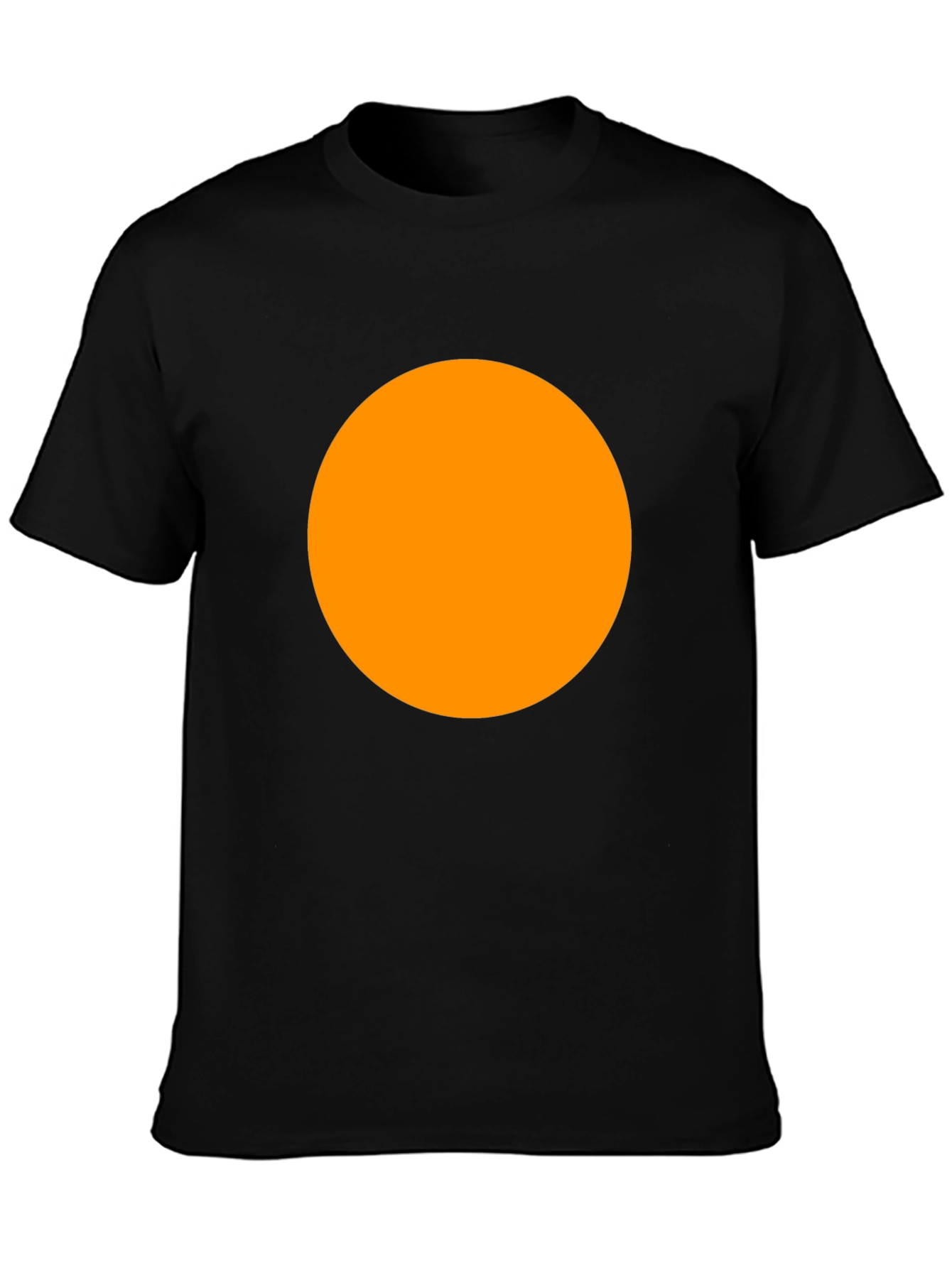 Mens Black T-Shirt with Orange Circle Graphic