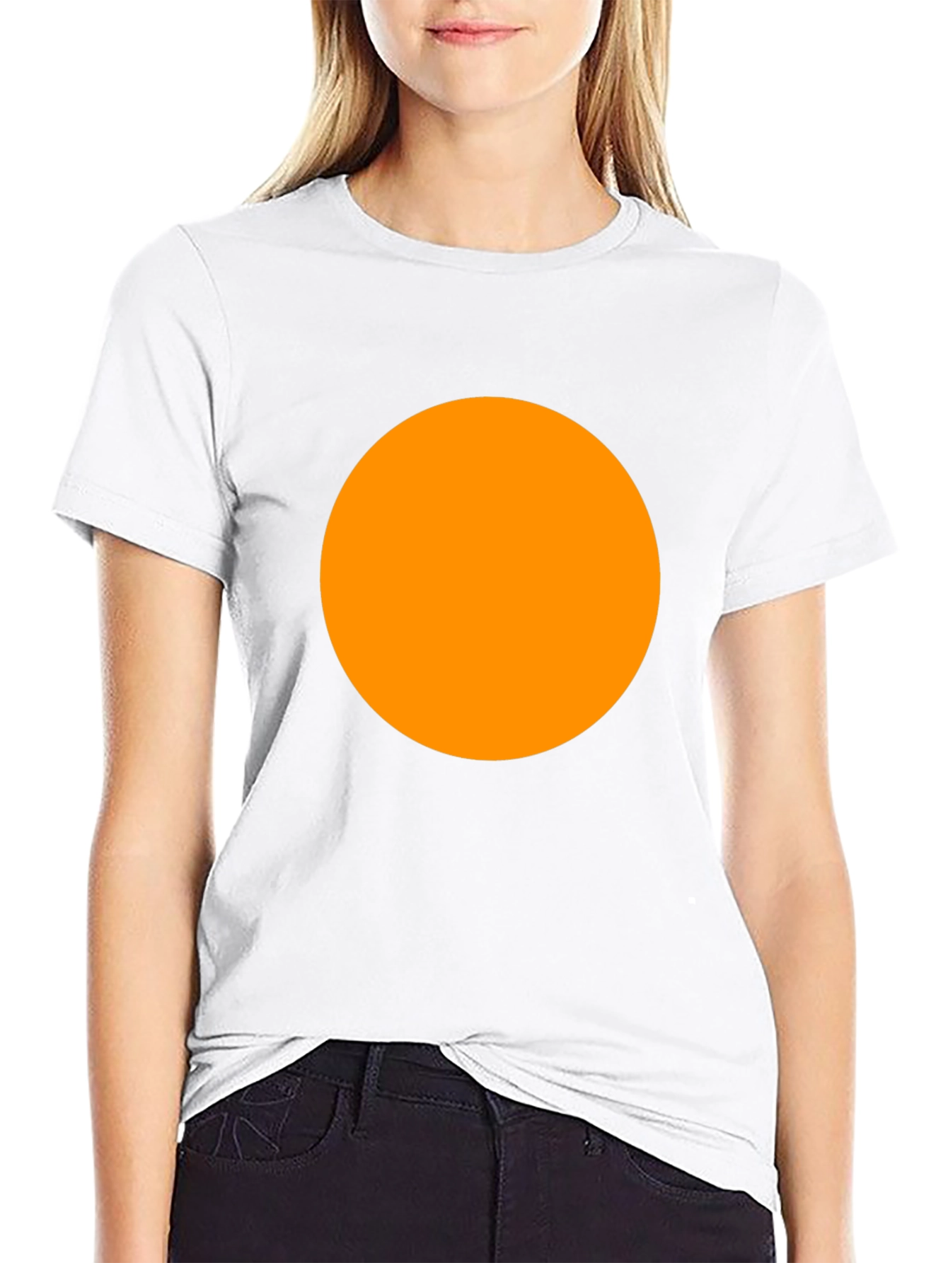 Mens Black T-Shirt with Orange Circle Graphic