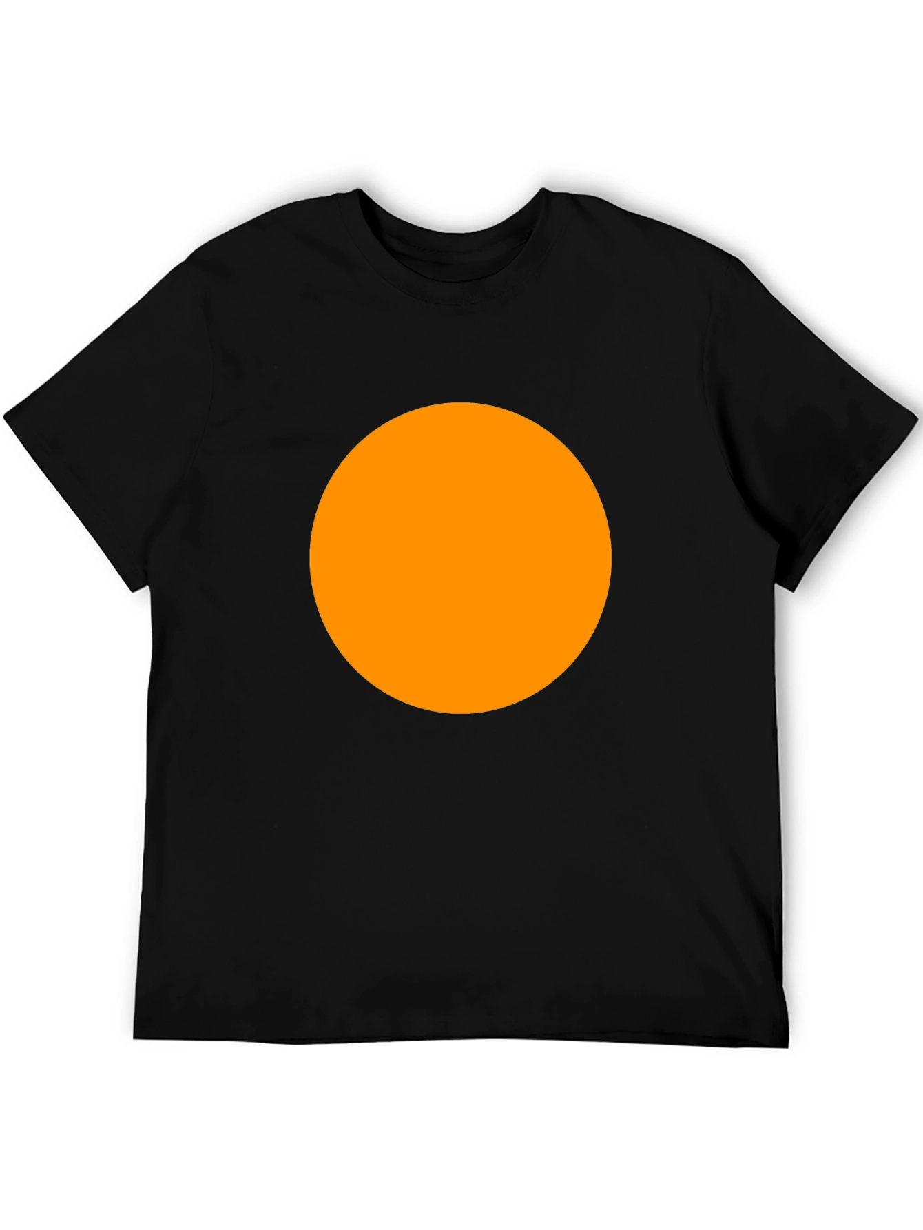 Mens Black T-Shirt with Orange Circle Graphic