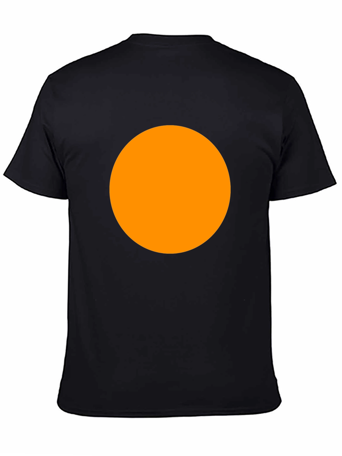 Mens Black T-Shirt with Orange Circle Graphic