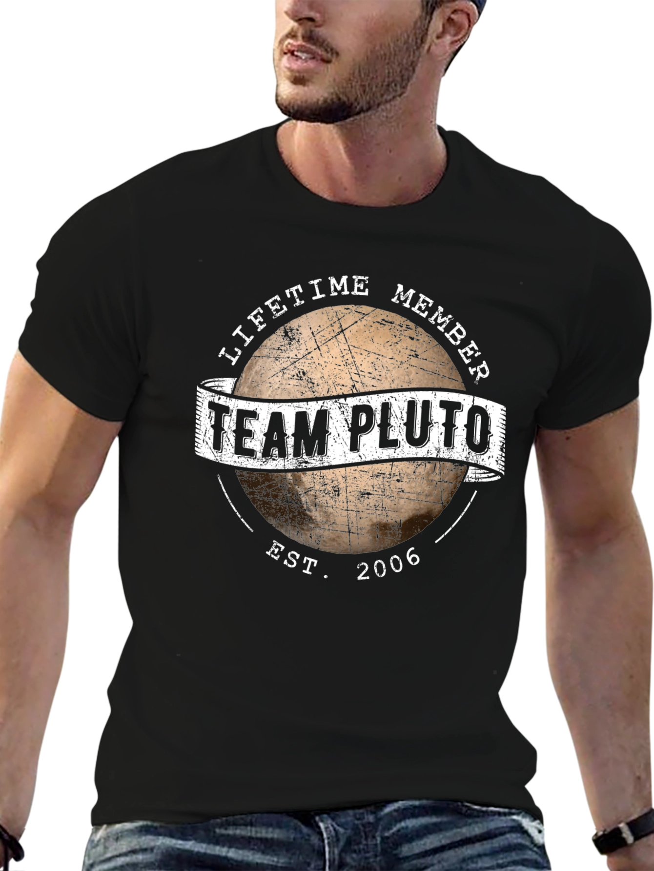 Team Pluto Lifetime Member Black T-Shirt