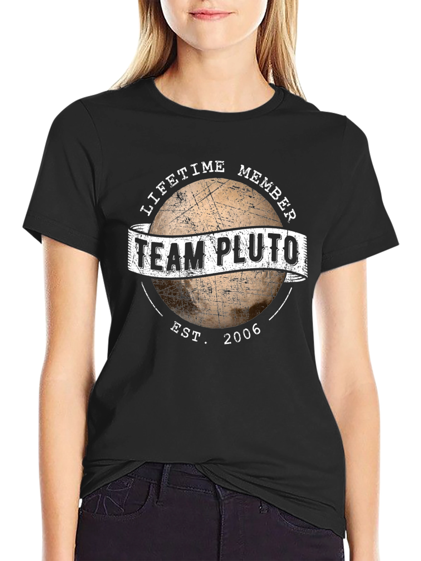 Team Pluto Lifetime Member Black T-Shirt