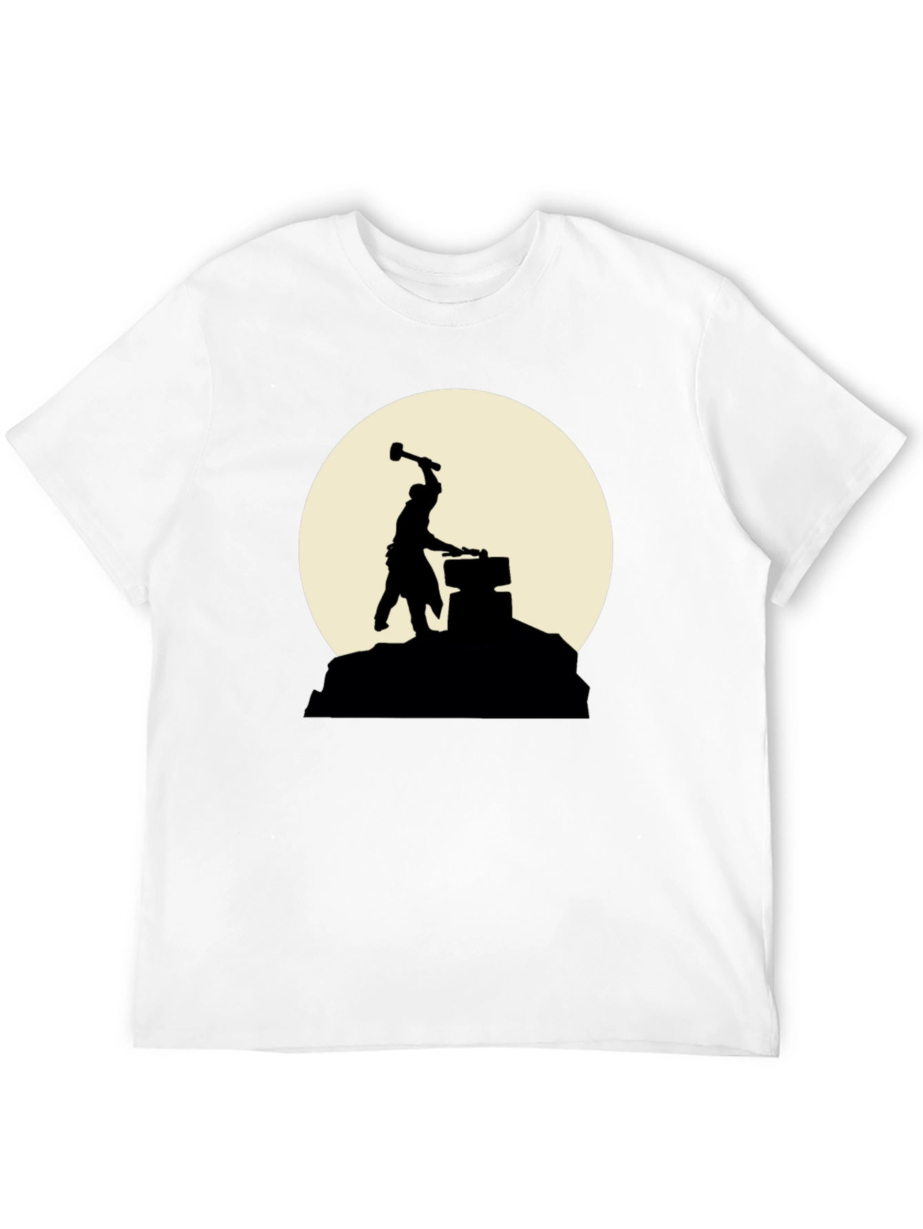 Blacksmith Silhouette T-Shirt - Hammer & Anvil Design