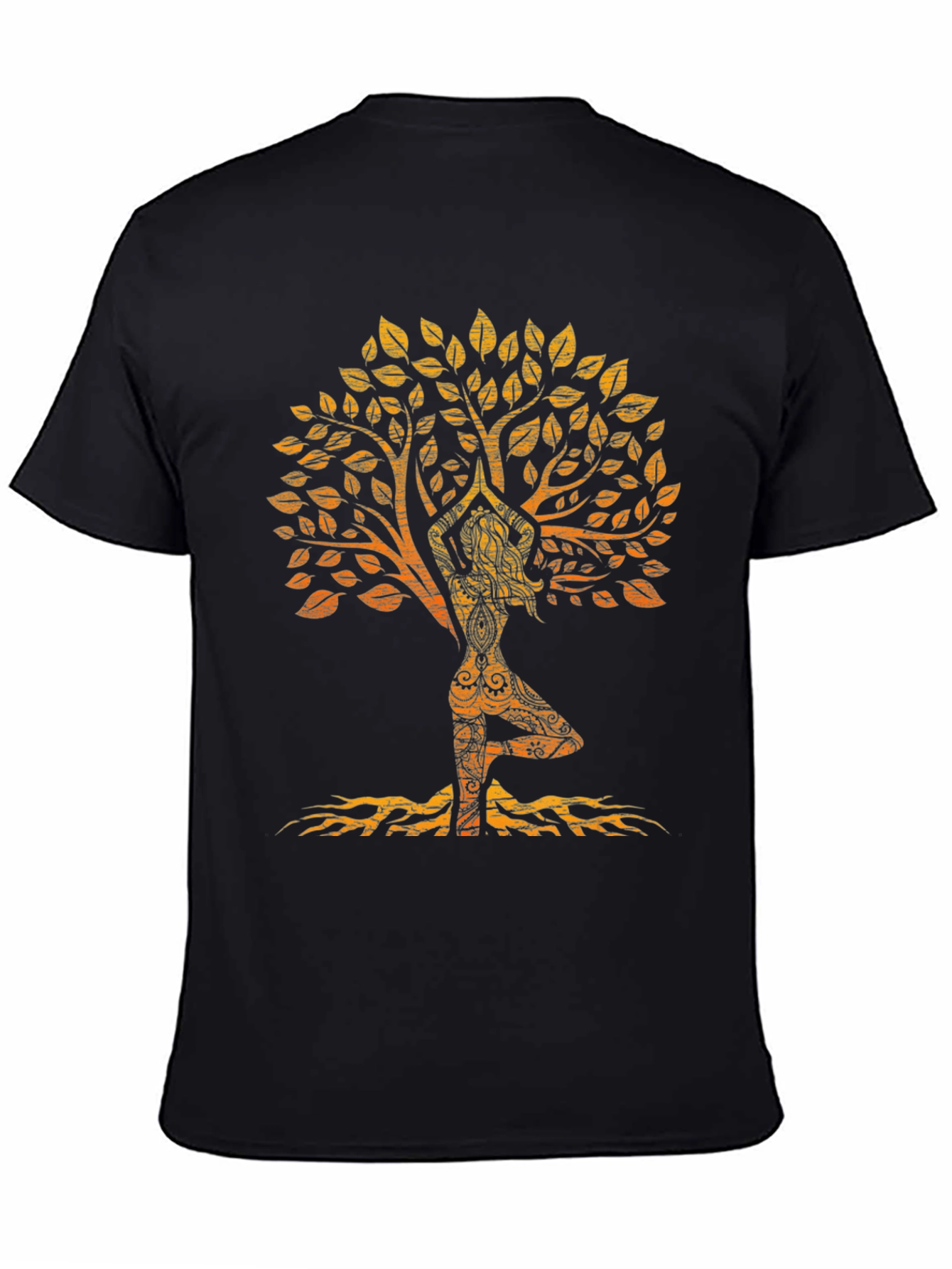 Yoga Tree Silhouette Black T-Shirt