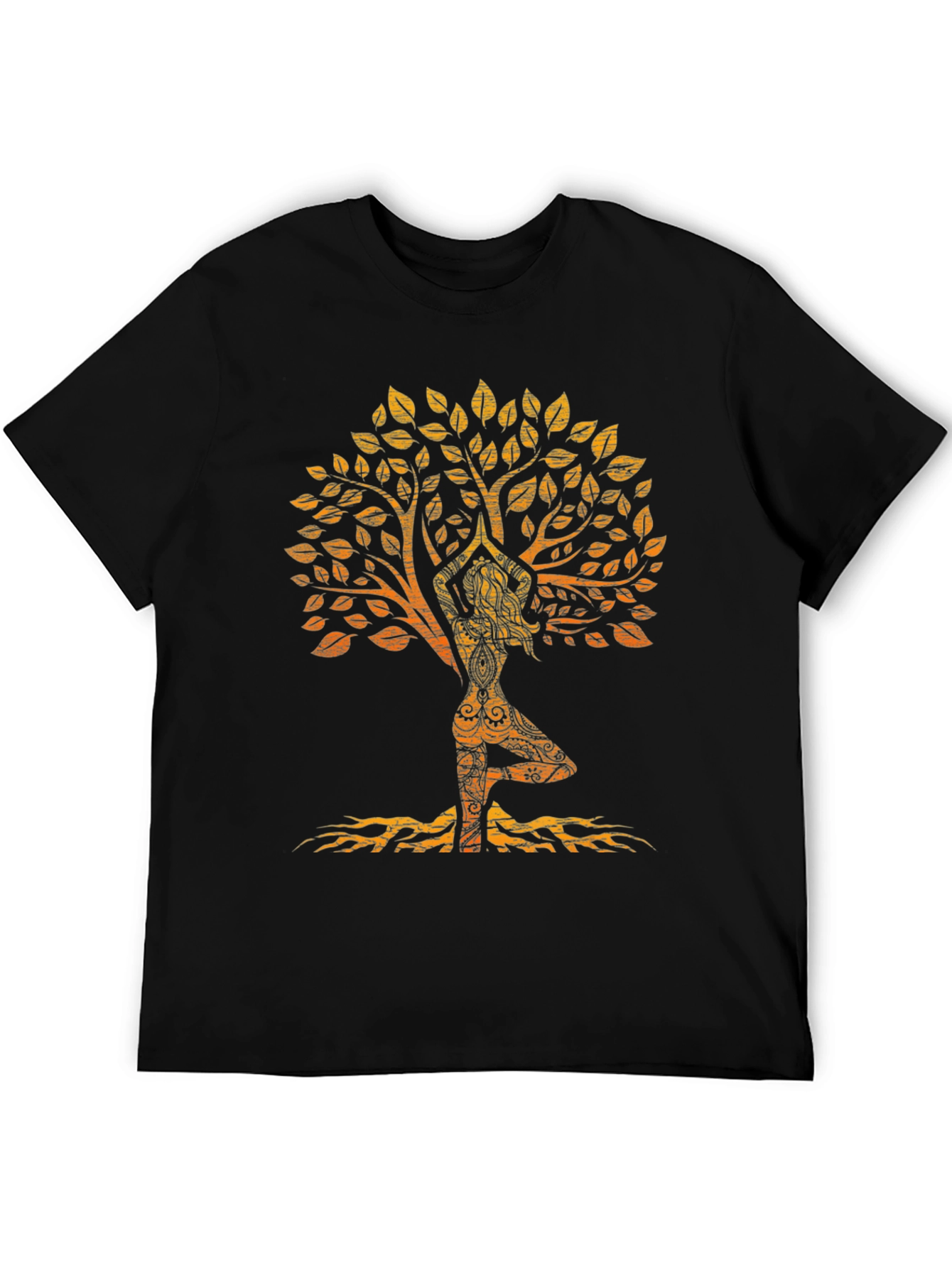 Yoga Tree Silhouette Black T-Shirt