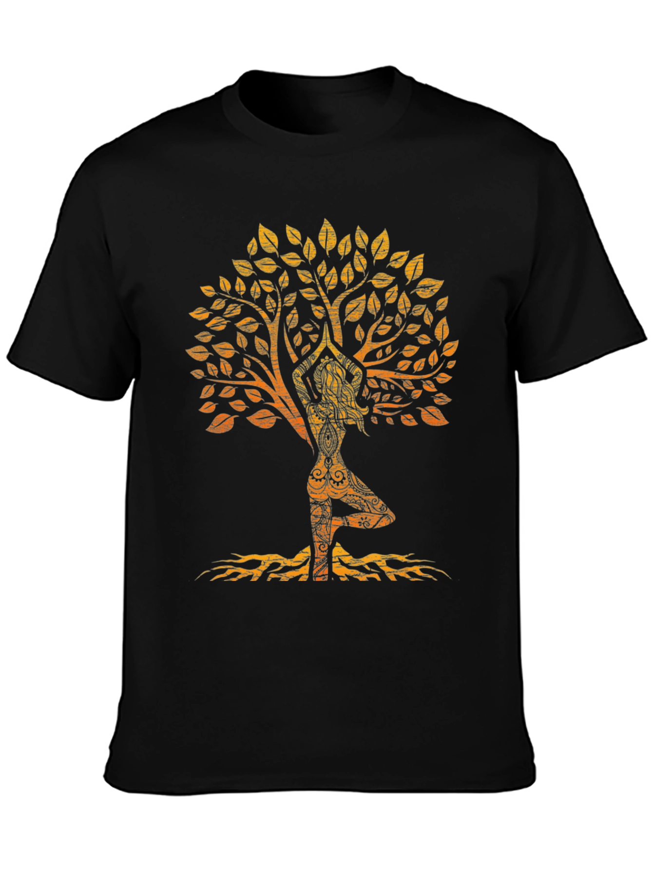 Yoga Tree Silhouette Black T-Shirt