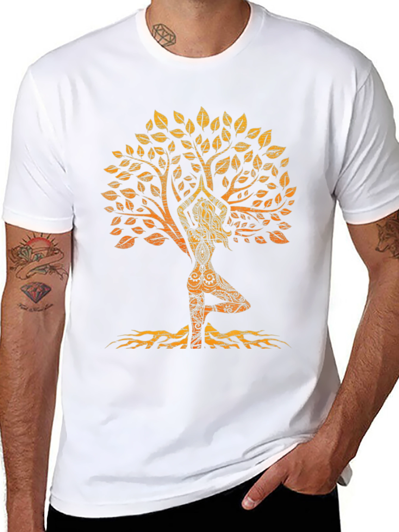 Yoga Tree Silhouette Black T-Shirt