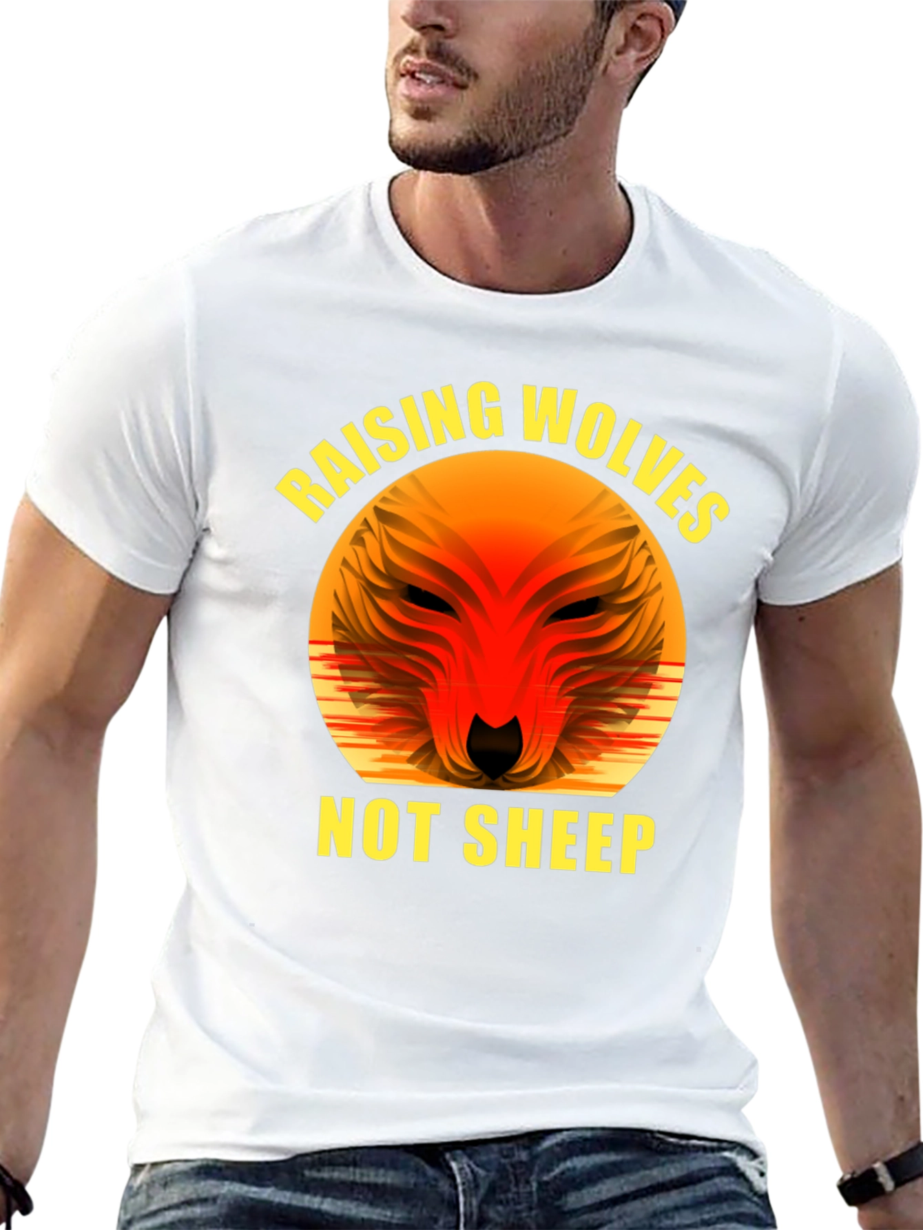 Raising Wolves Not Sheep Graphic Tee - Black