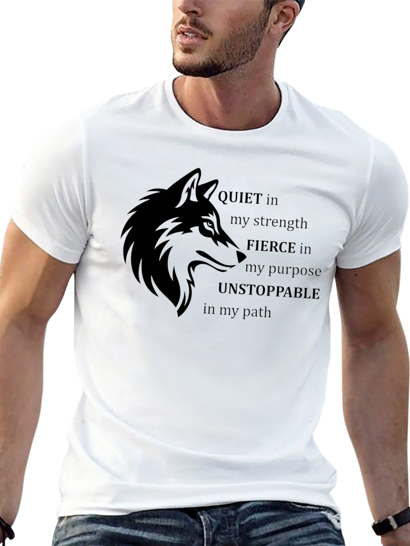 Wolf Graphic T-Shirt - Quiet Strength Fierce Purpose