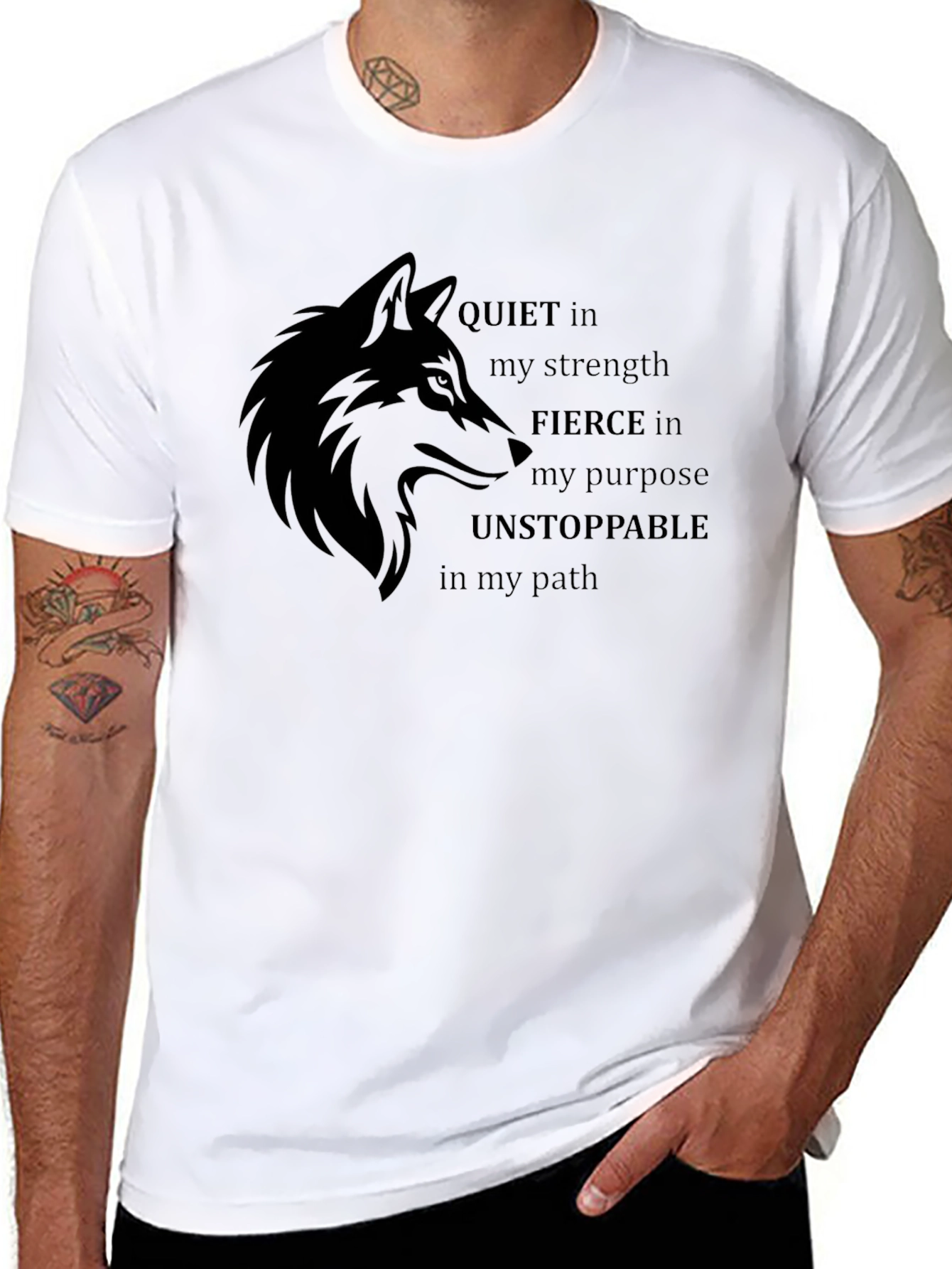 Wolf Graphic T-Shirt - Quiet Strength Fierce Purpose