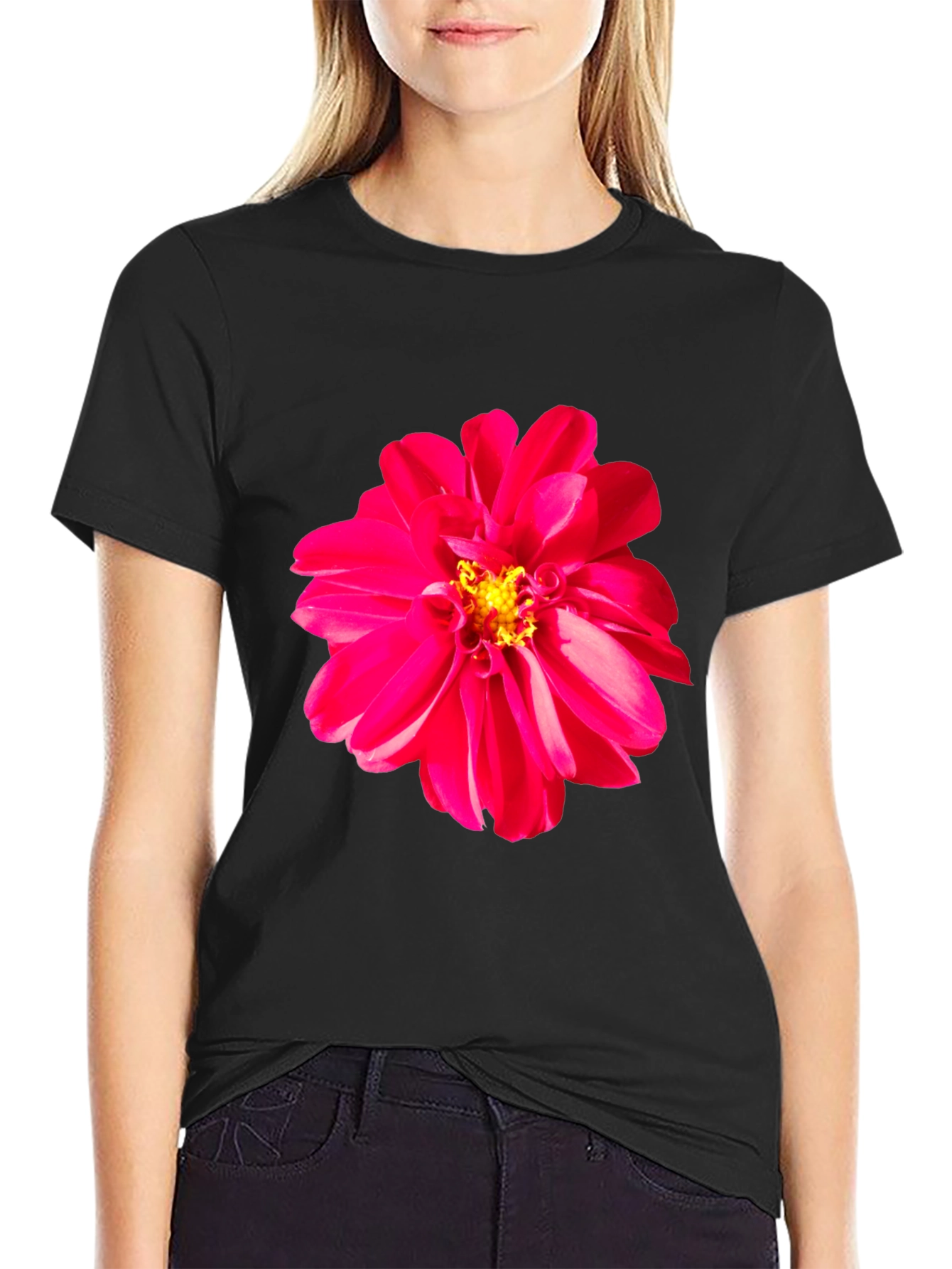 Bold Floral Graphic Tee - Vivid Flower Design