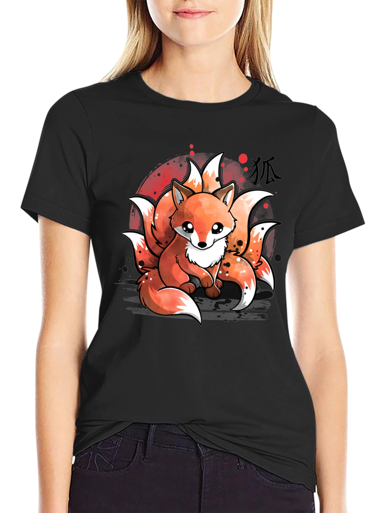 Nine-Tailed Fox Graphic T-Shirt - Anime Design