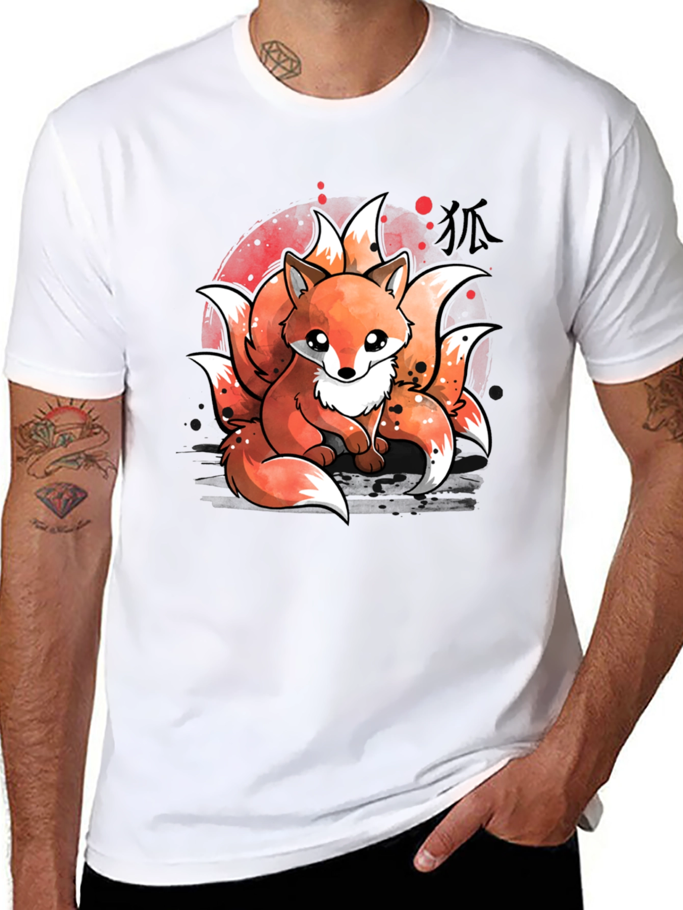 Nine-Tailed Fox Graphic T-Shirt - Anime Design