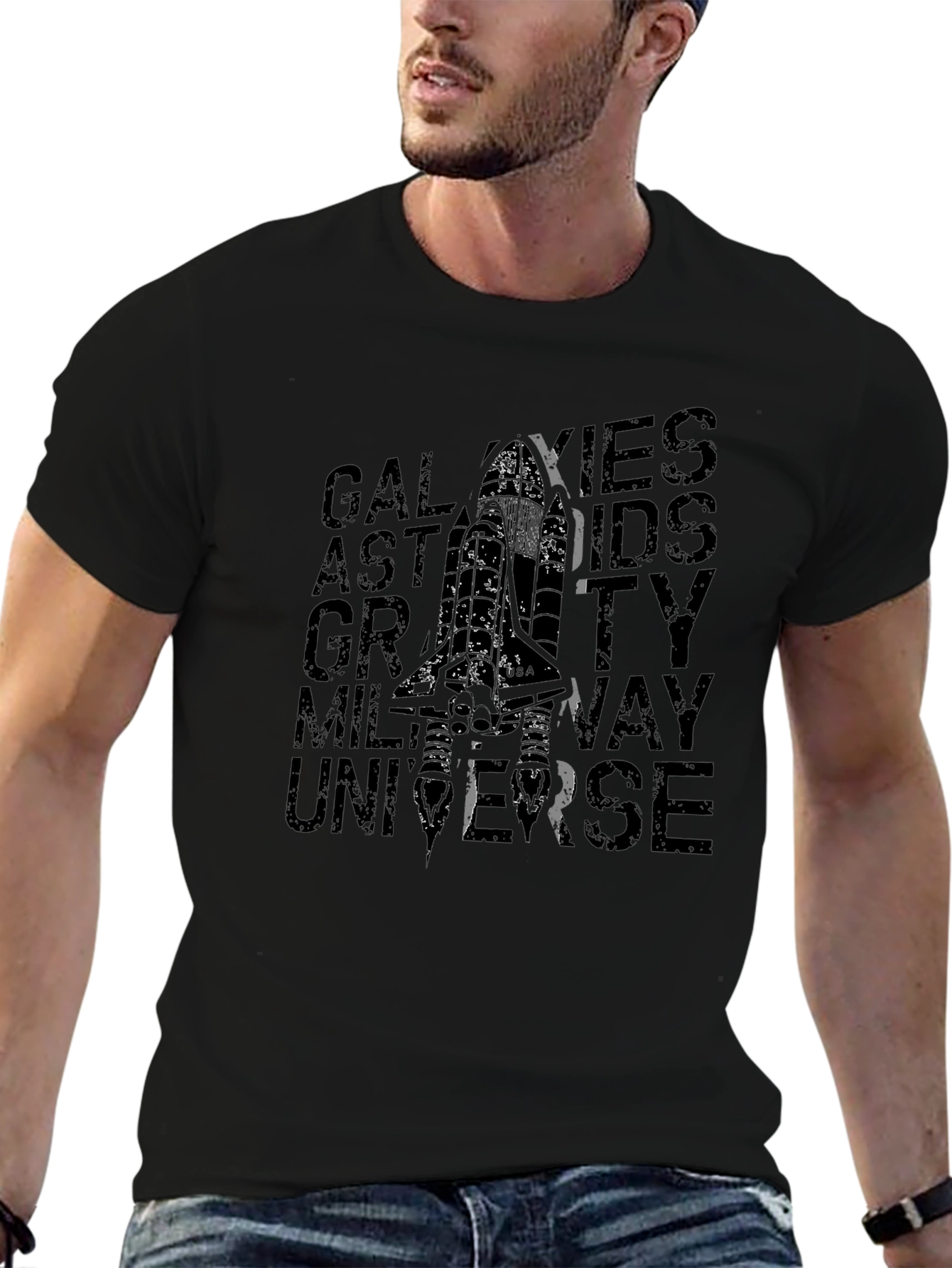 Space T-Shirt - Galaxies Astronauts Gravity Design