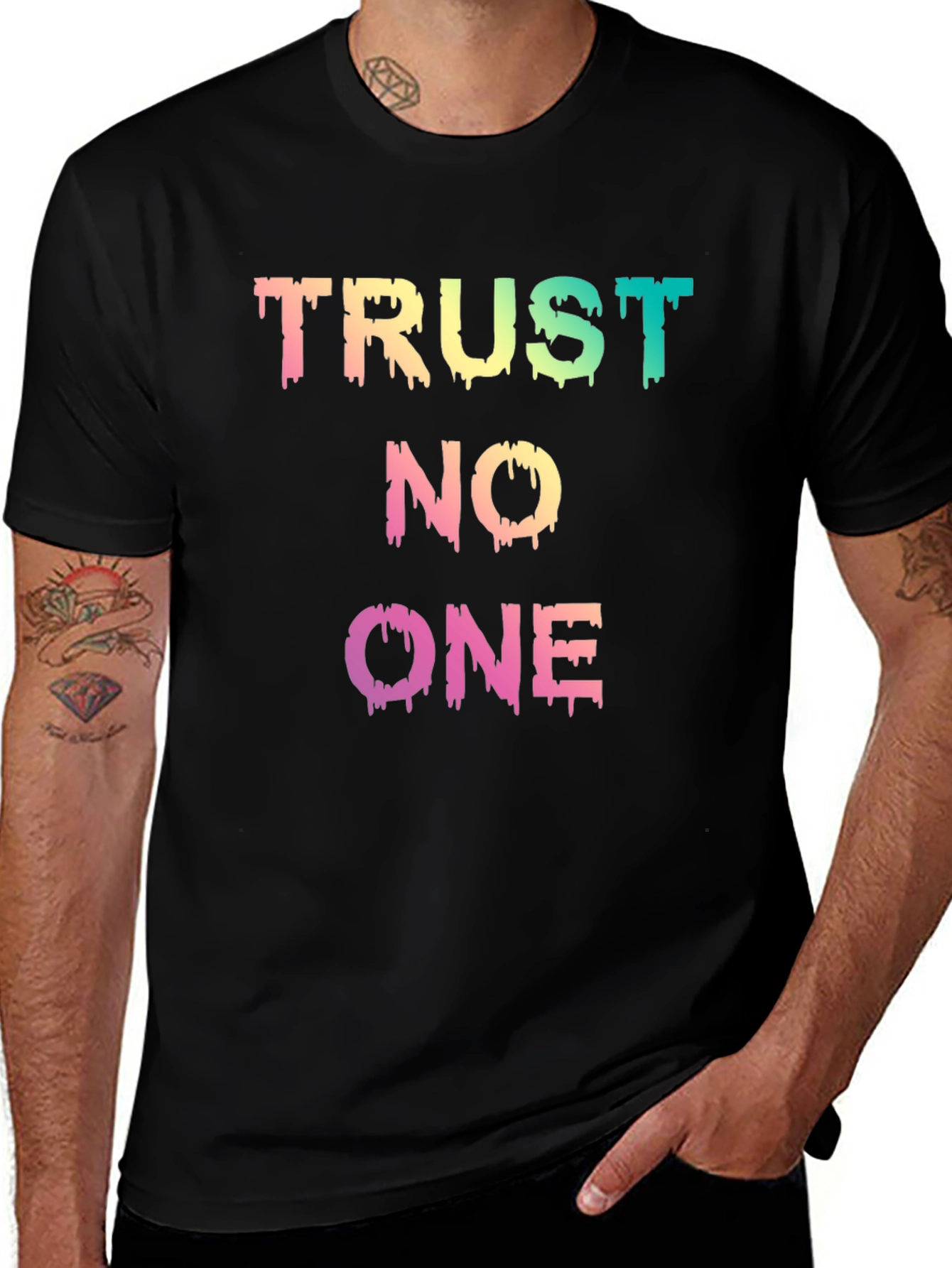 Trust No One Graphic Tee - Mens Black T-Shirt