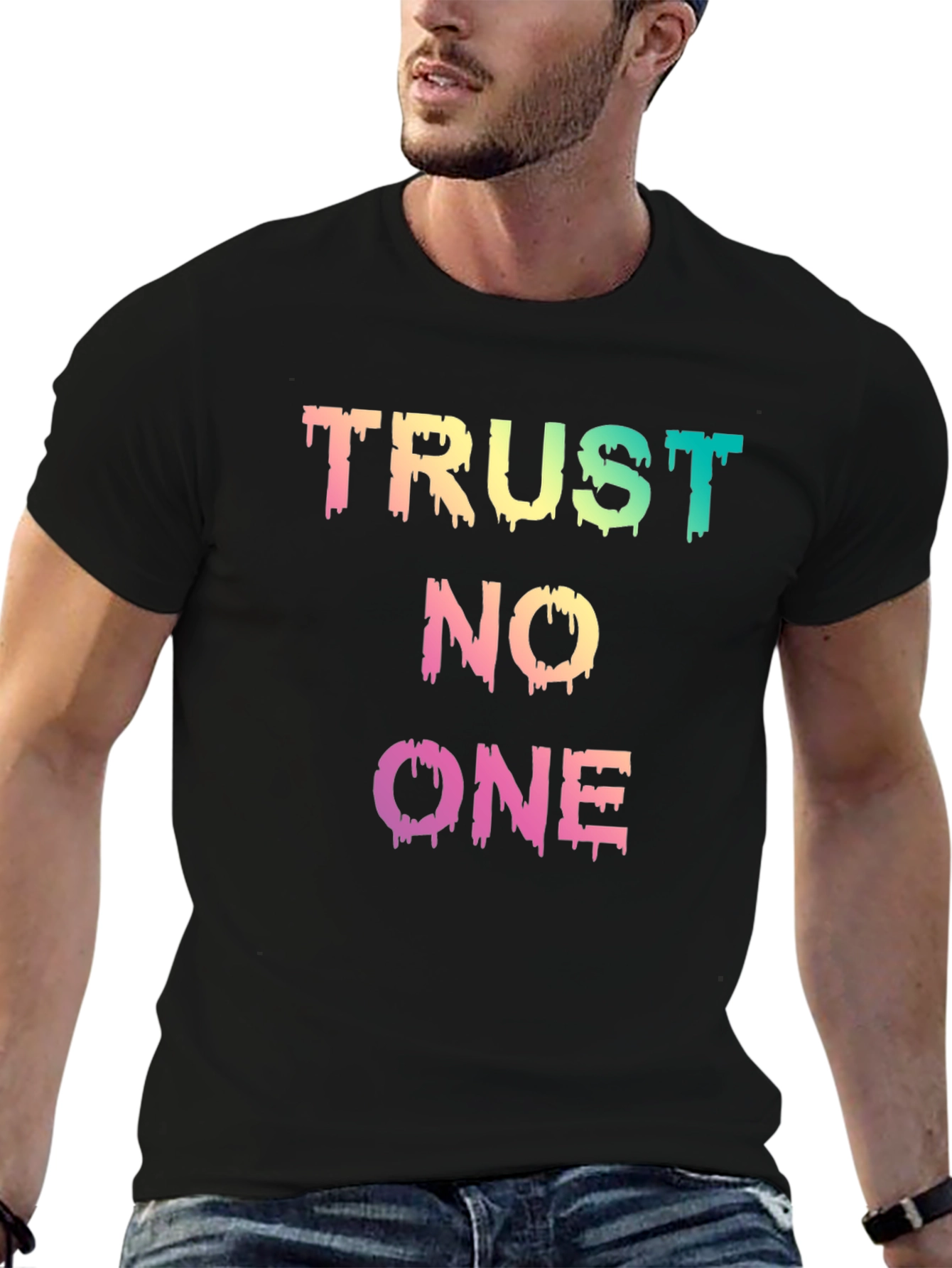 Trust No One Graphic Tee - Mens Black T-Shirt