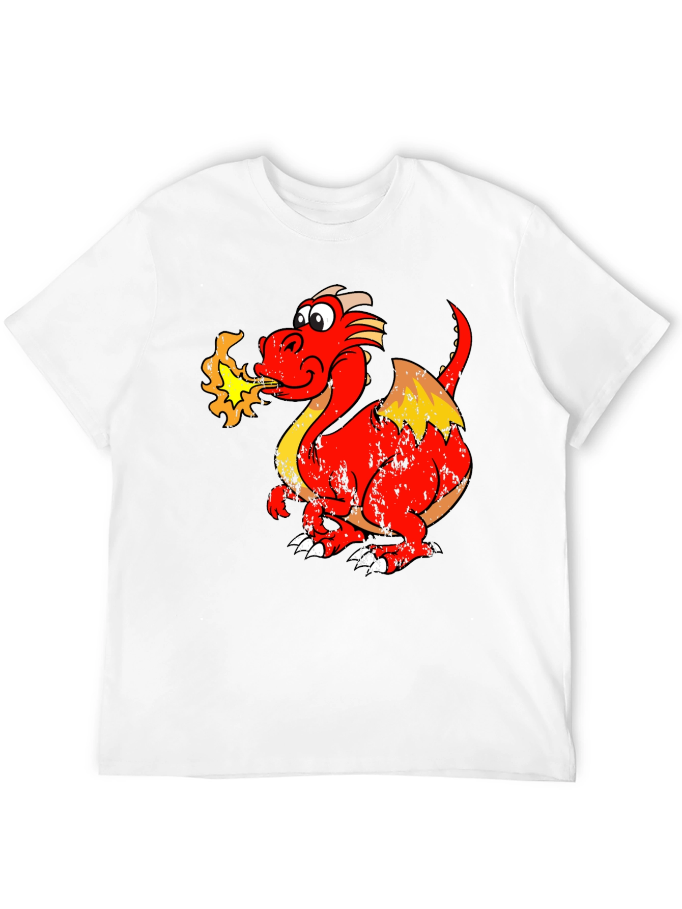 Fiery Dragon Graphic Tee - Black Cotton Shirt