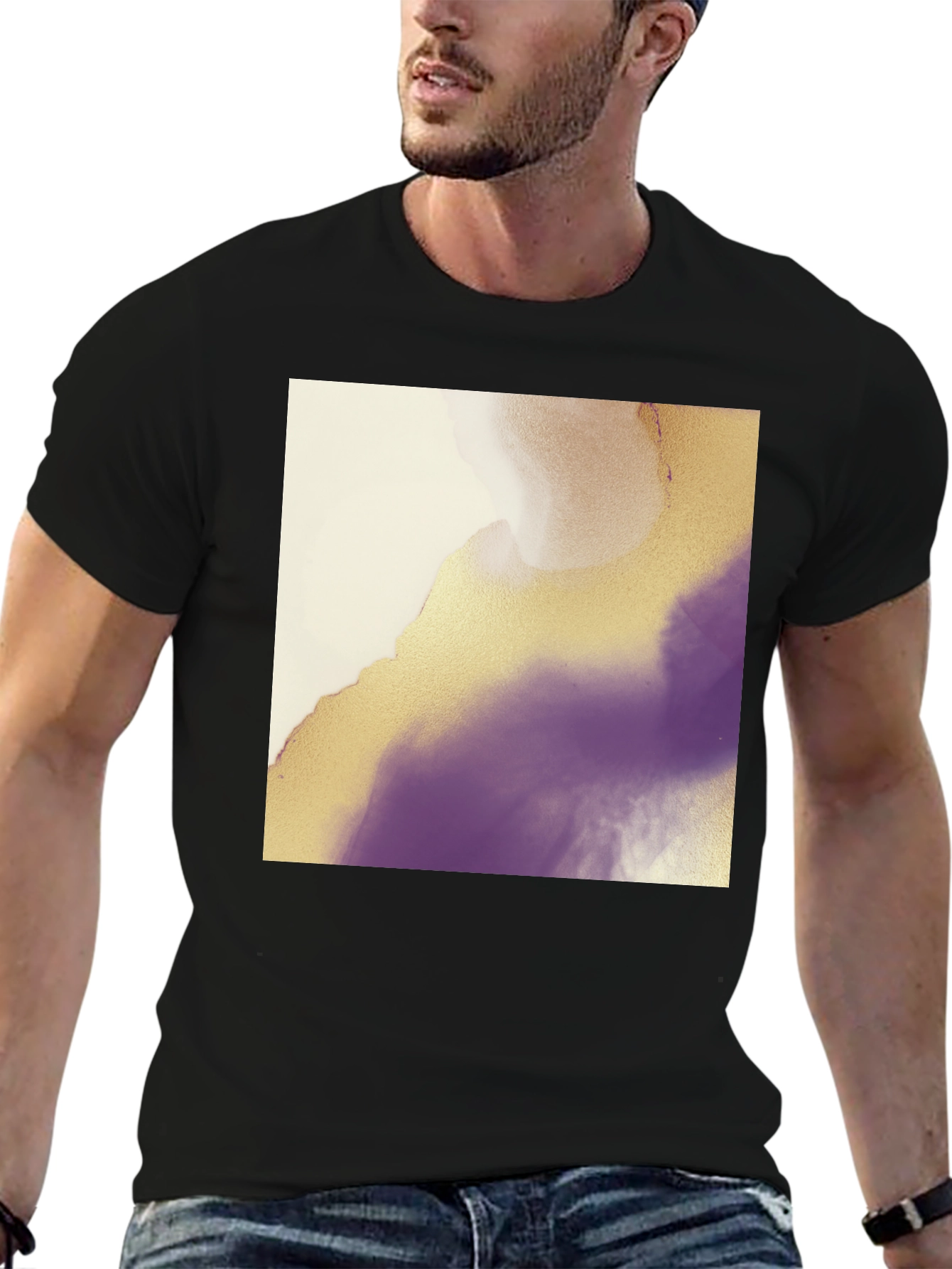 Abstract Art Graphic Tee - Black