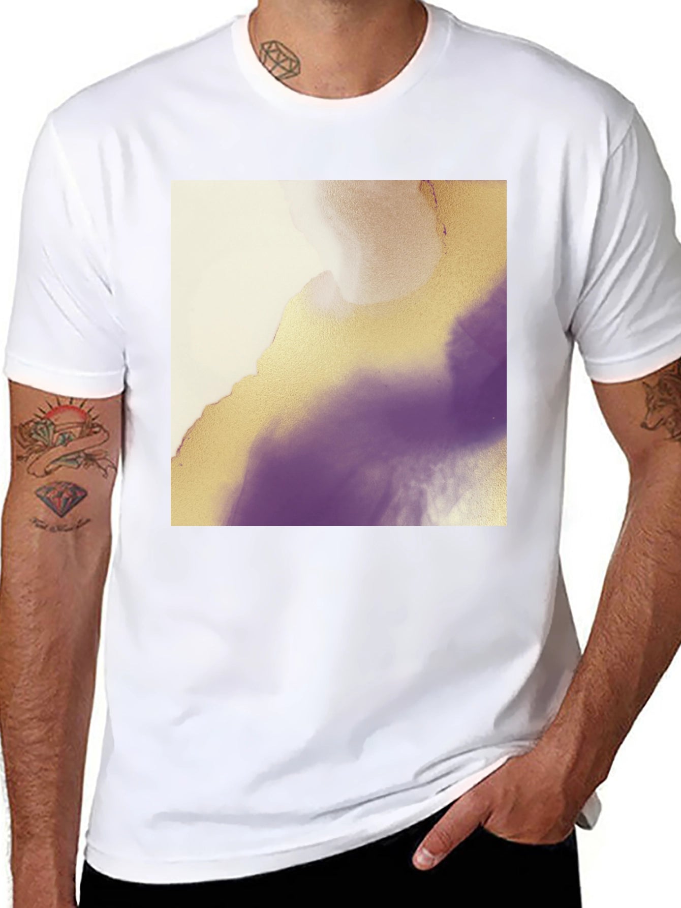 Abstract Art Graphic Tee - Black